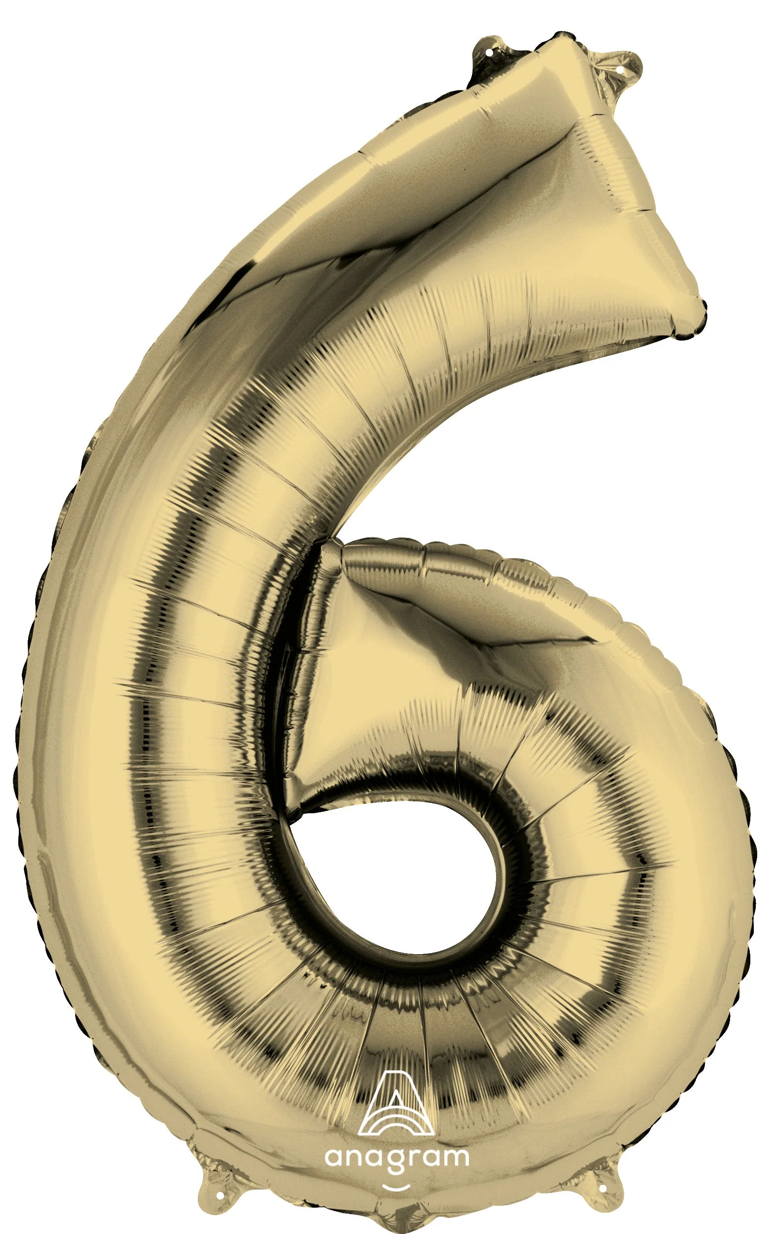 Gleaming White Gold Foil '6' Balloon for Unforgettable Birthday Celebrations