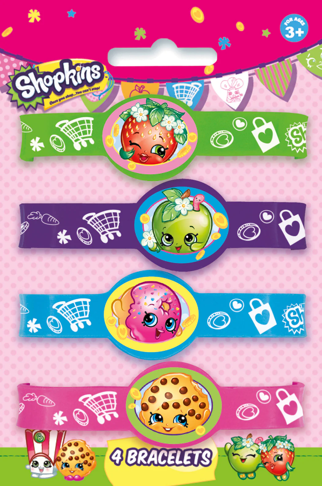 Shopkins Shimmer Bracelets (4-pack) - Dive into the Whimsical World of Tiny Delights!