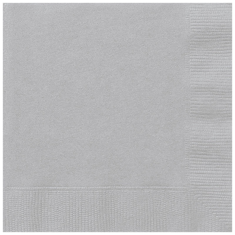 Silver Solid Luncheon Napkins - Affordable Party Supplies for Perfect Themes