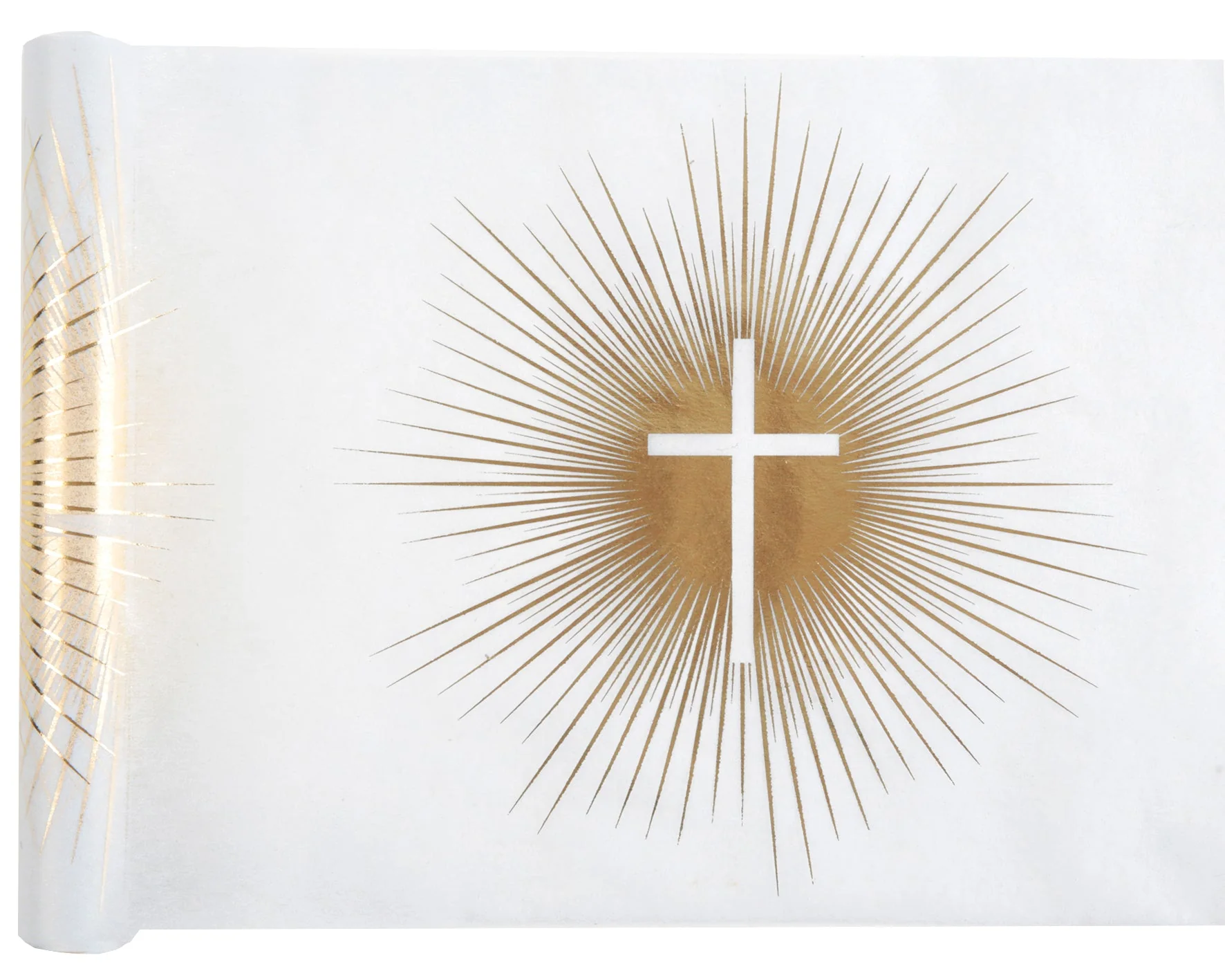 Elegant First Communion Gold Table Runner �C Transform Your Party with Stylish Aesthetics