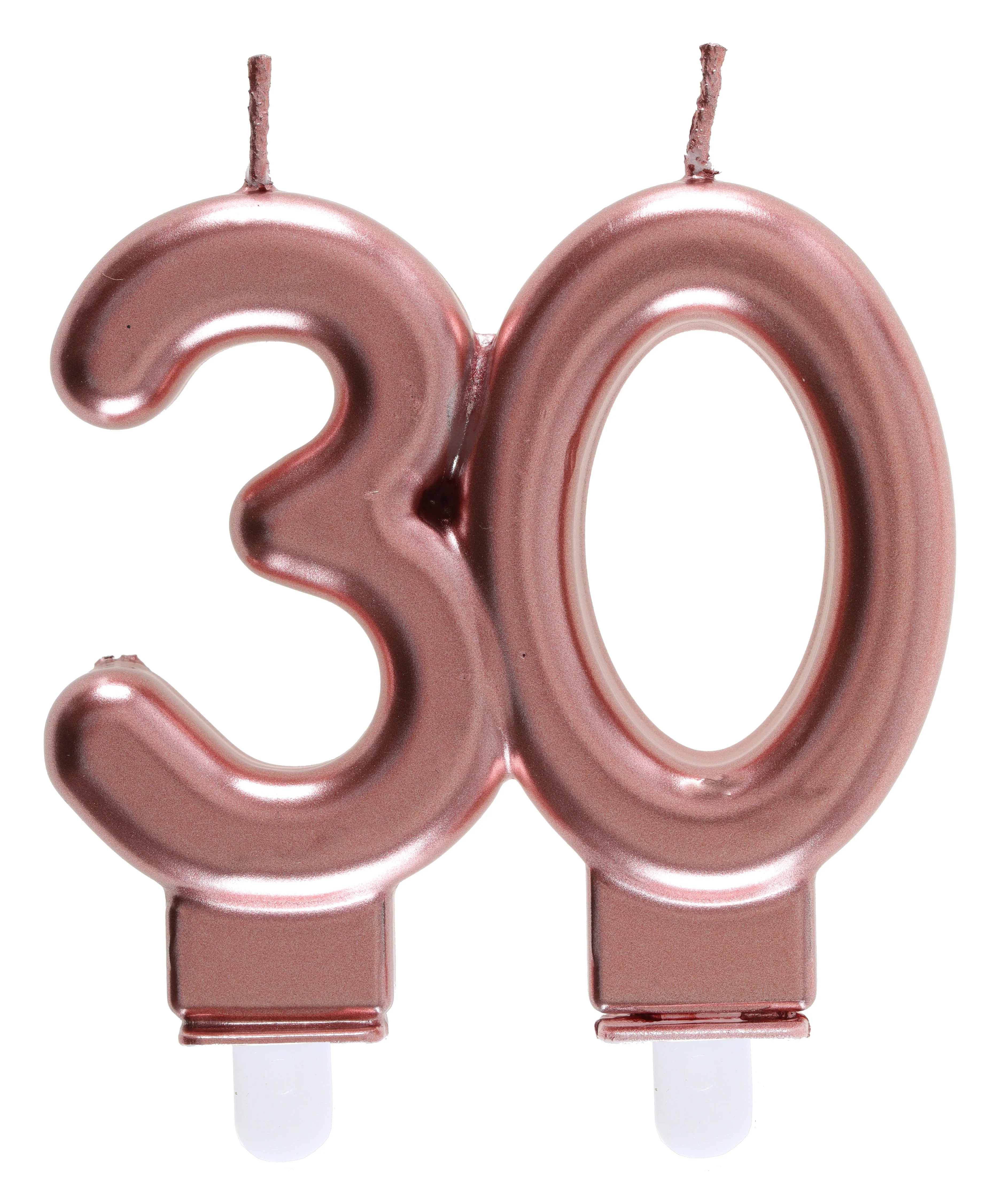 30th Birthday Rose Gold Candle - Captivating Party Showpiece, Perfect for Your Elegant Celebration!