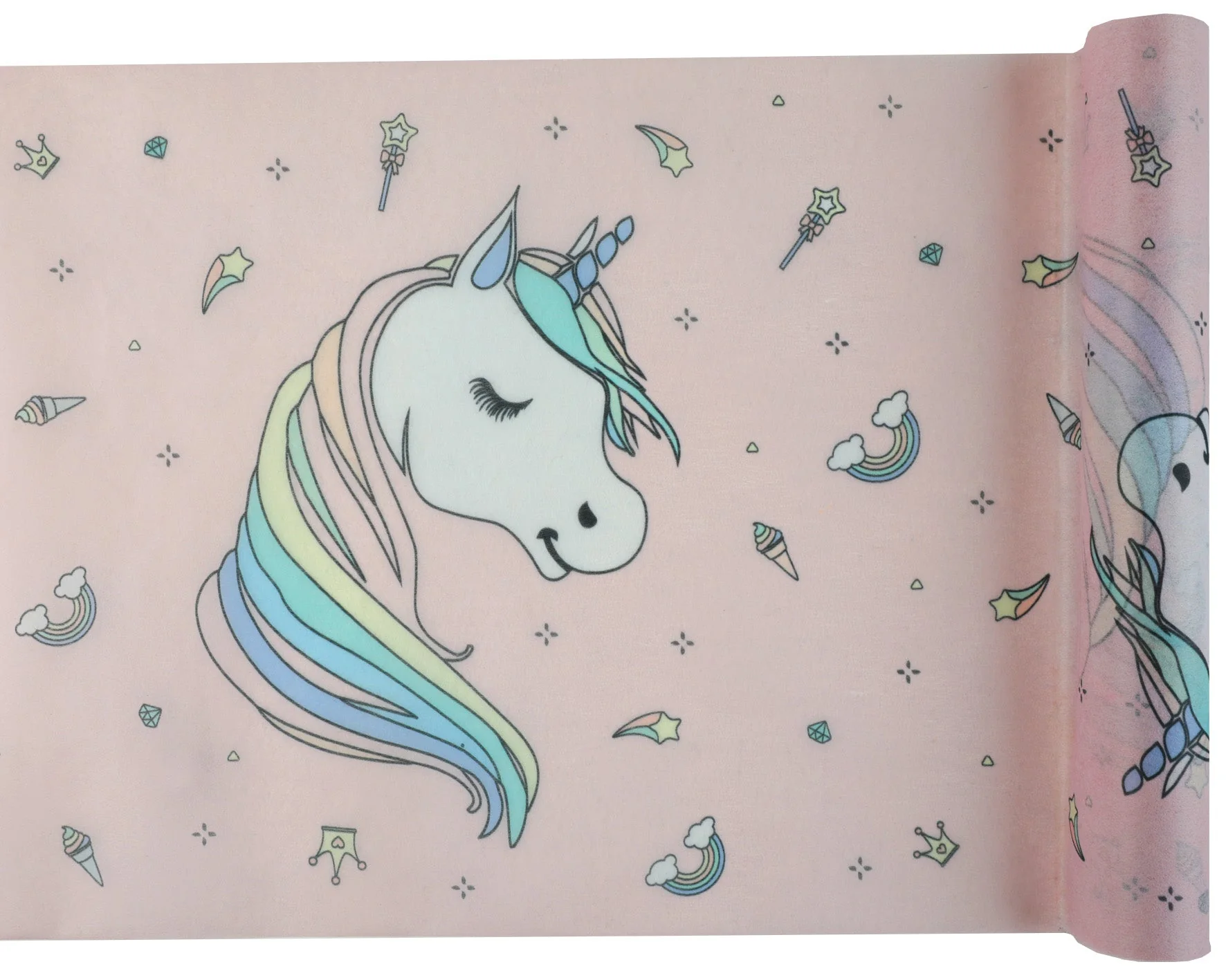 Unicorn Magic: Elegant Pink Table Runner for Party Perfection