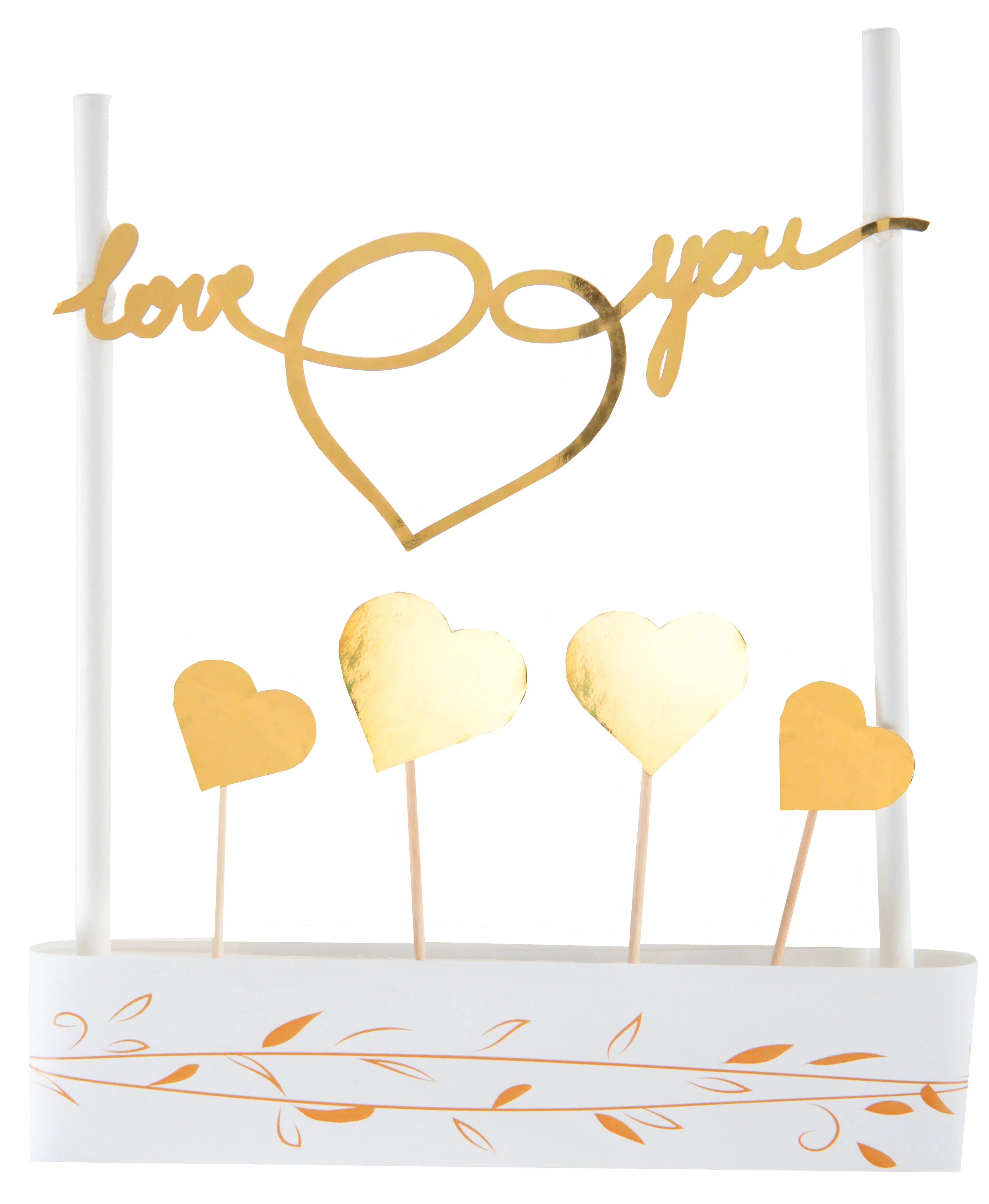 Elegant Gold Cake Decoration Set - Trend-Setting Style for Chic Weddings