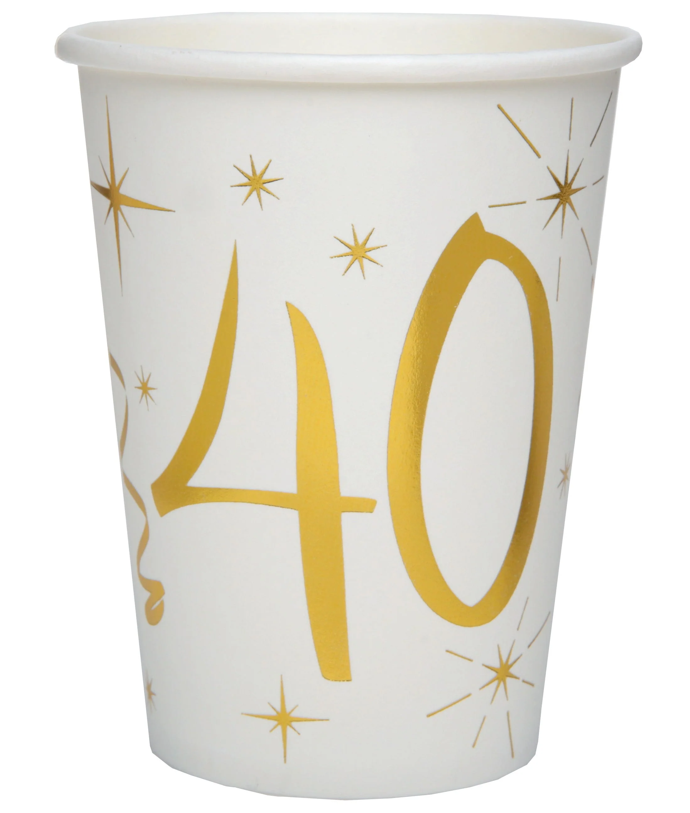Deluxe Gold 40th Birthday Paper Cups - Stylish, Trend-Setting Party Elegance