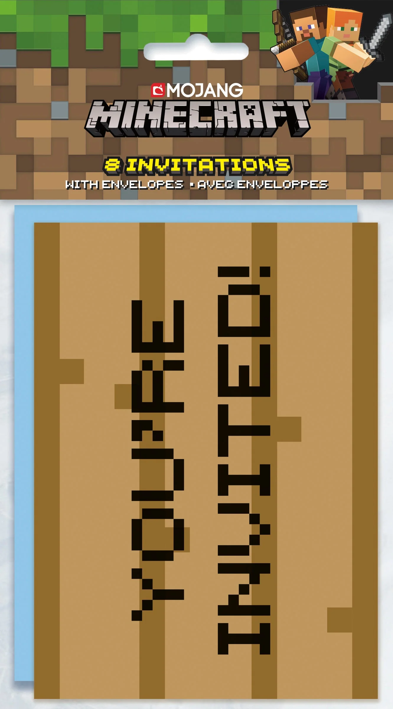 Minecraft Invitation Cards (8) - Perfect for Inviting Friends to a Block-Building Adventure!