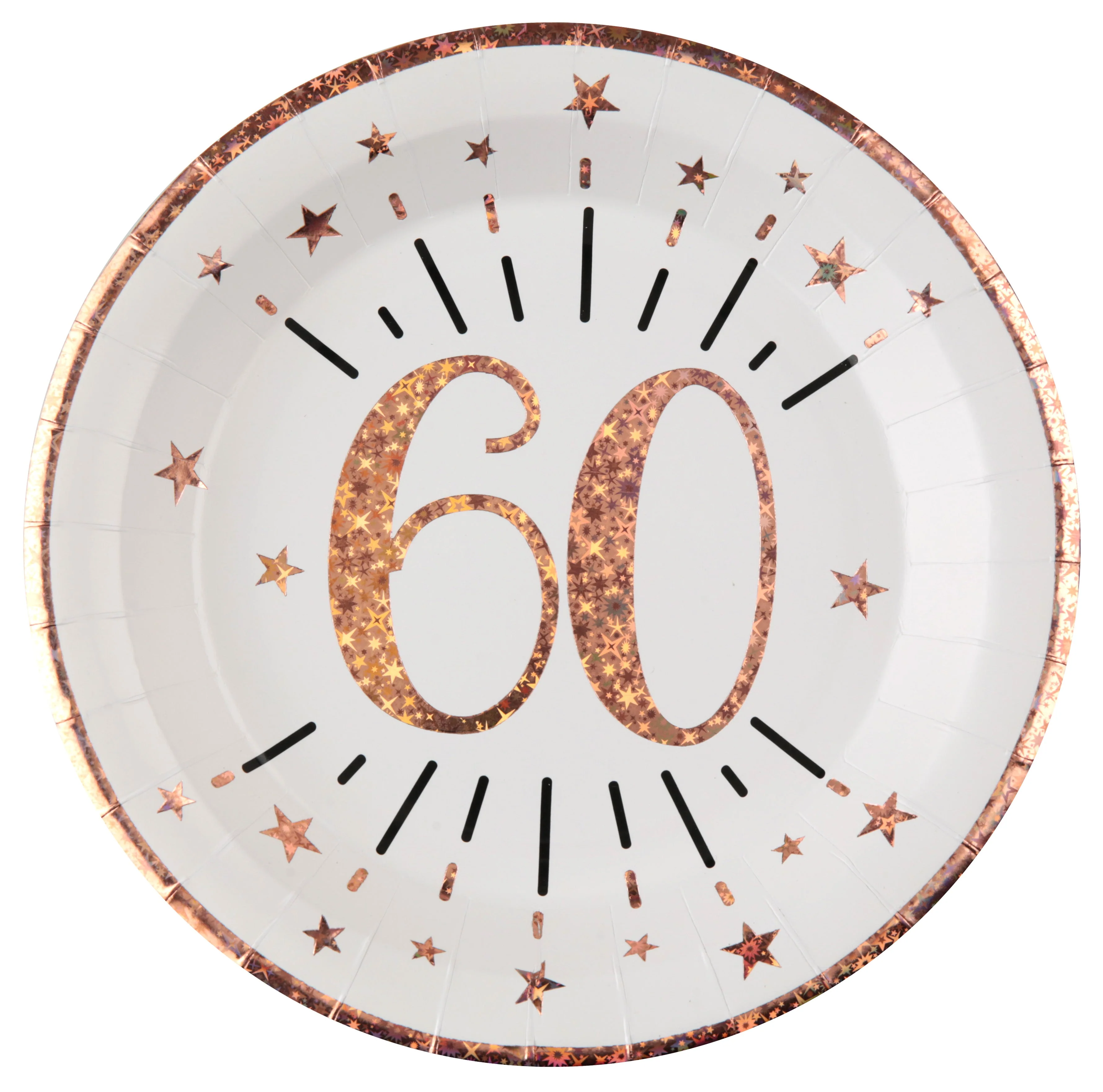 60th Birthday Eleganza: Rose Gold Dinner Plates for Classy, Memorable Celebrations