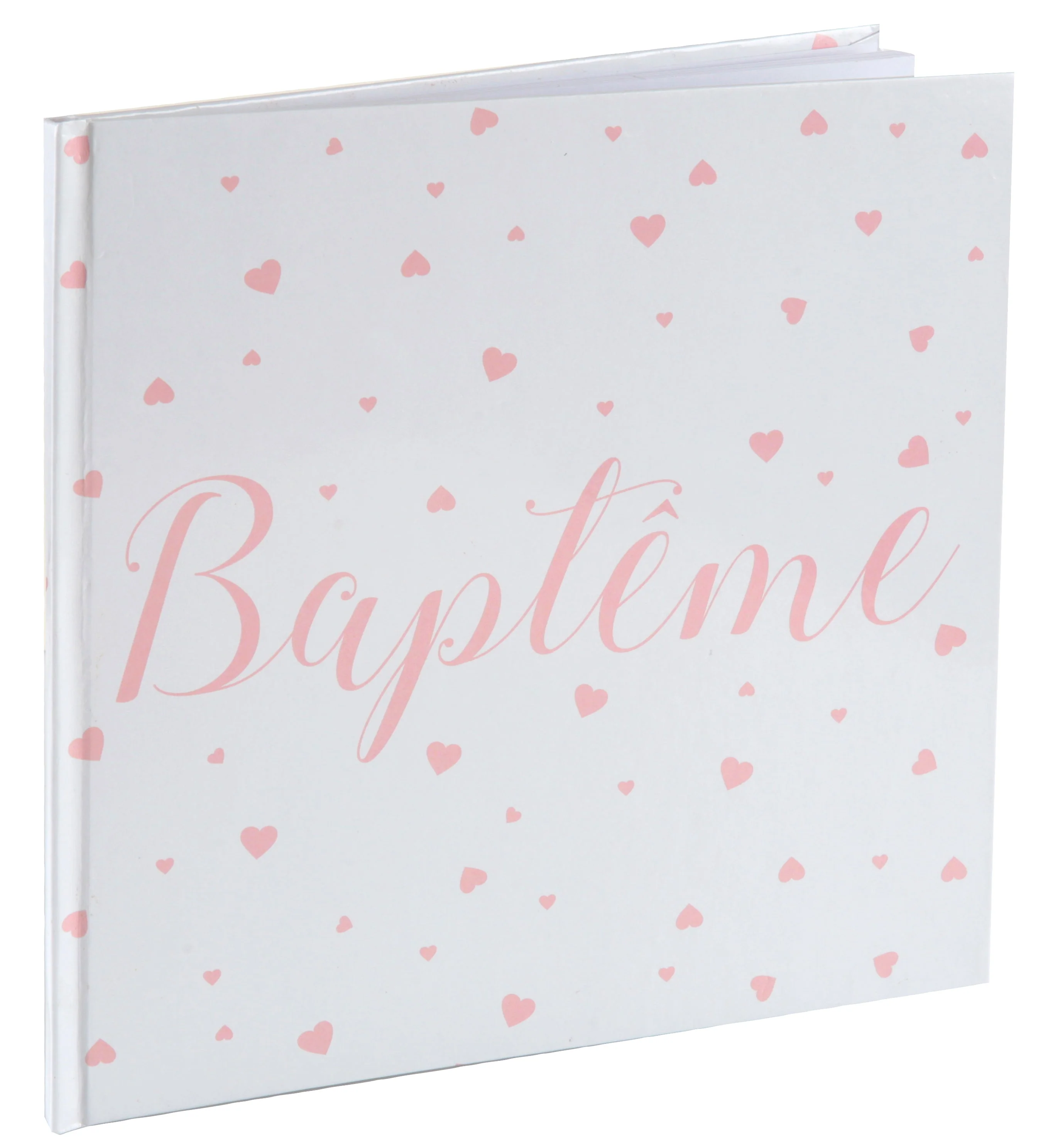 Elegant Baptism Themed Coral Guestbook - Trend-Setting Style for Unforgettable Memories