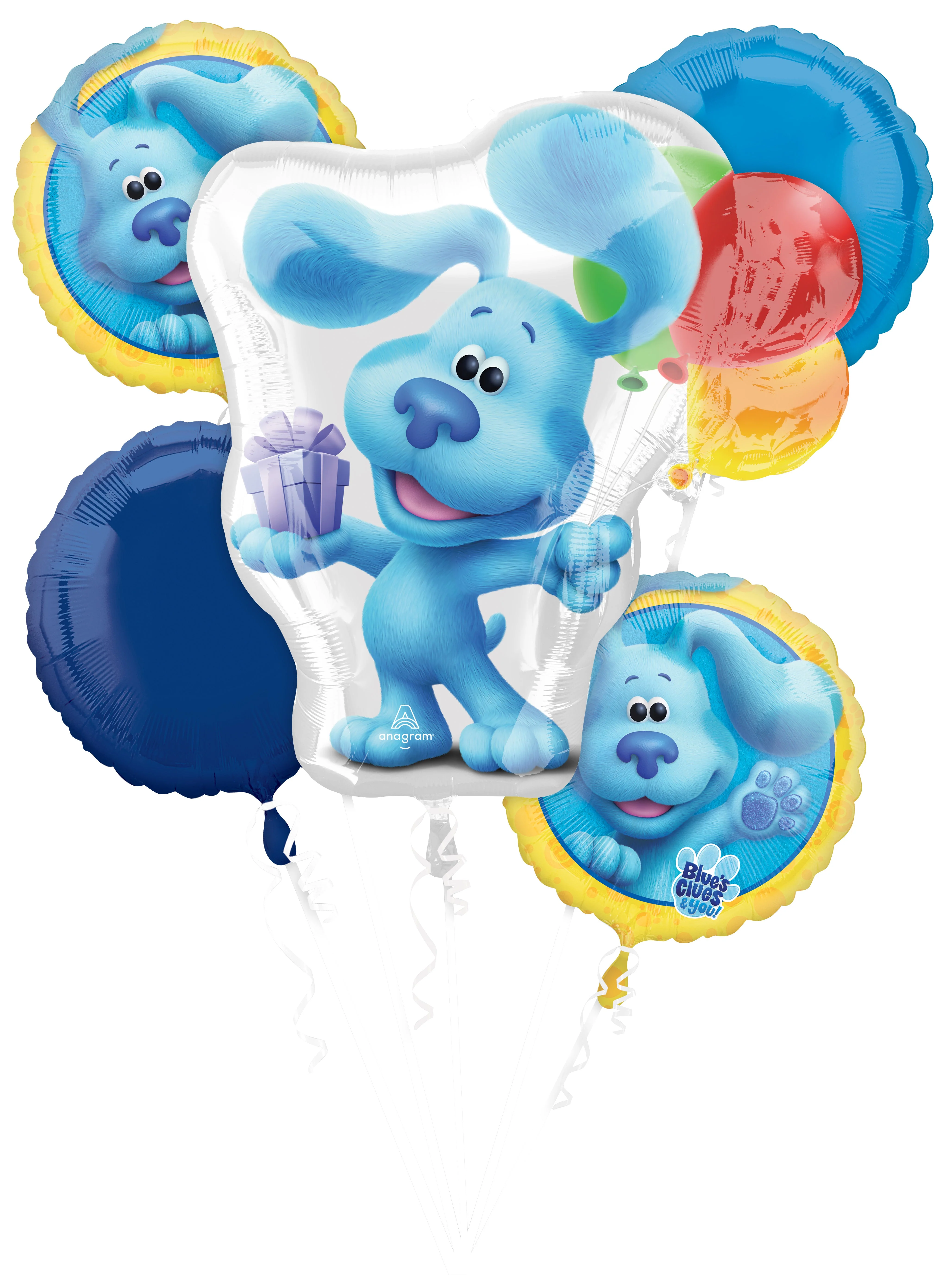 Blue's Clues Themed Balloon Bouquet: Set of 5 Foil Balloons
