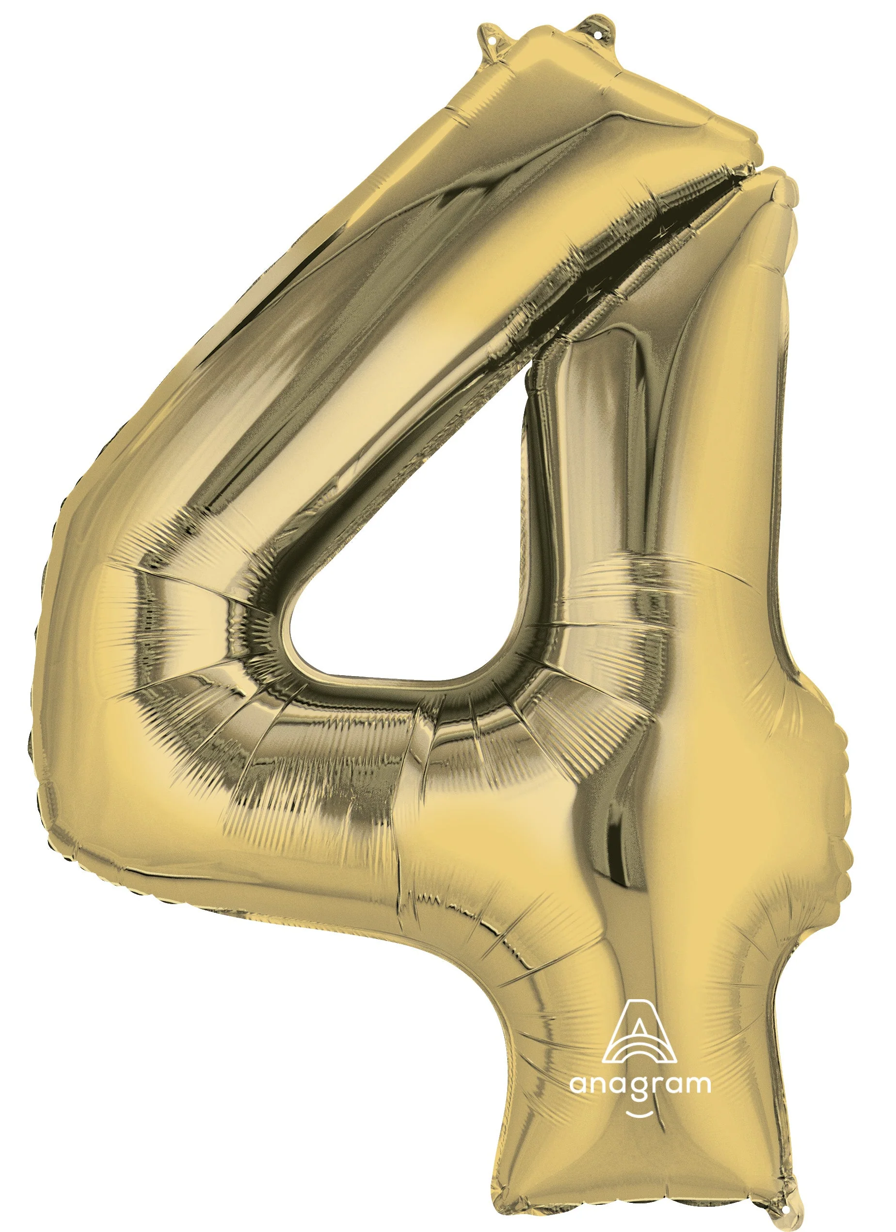 Number 4 White Gold Foil Balloon �C Supreme Float Time & Easy-seal for Unforgettable Birthday Parties