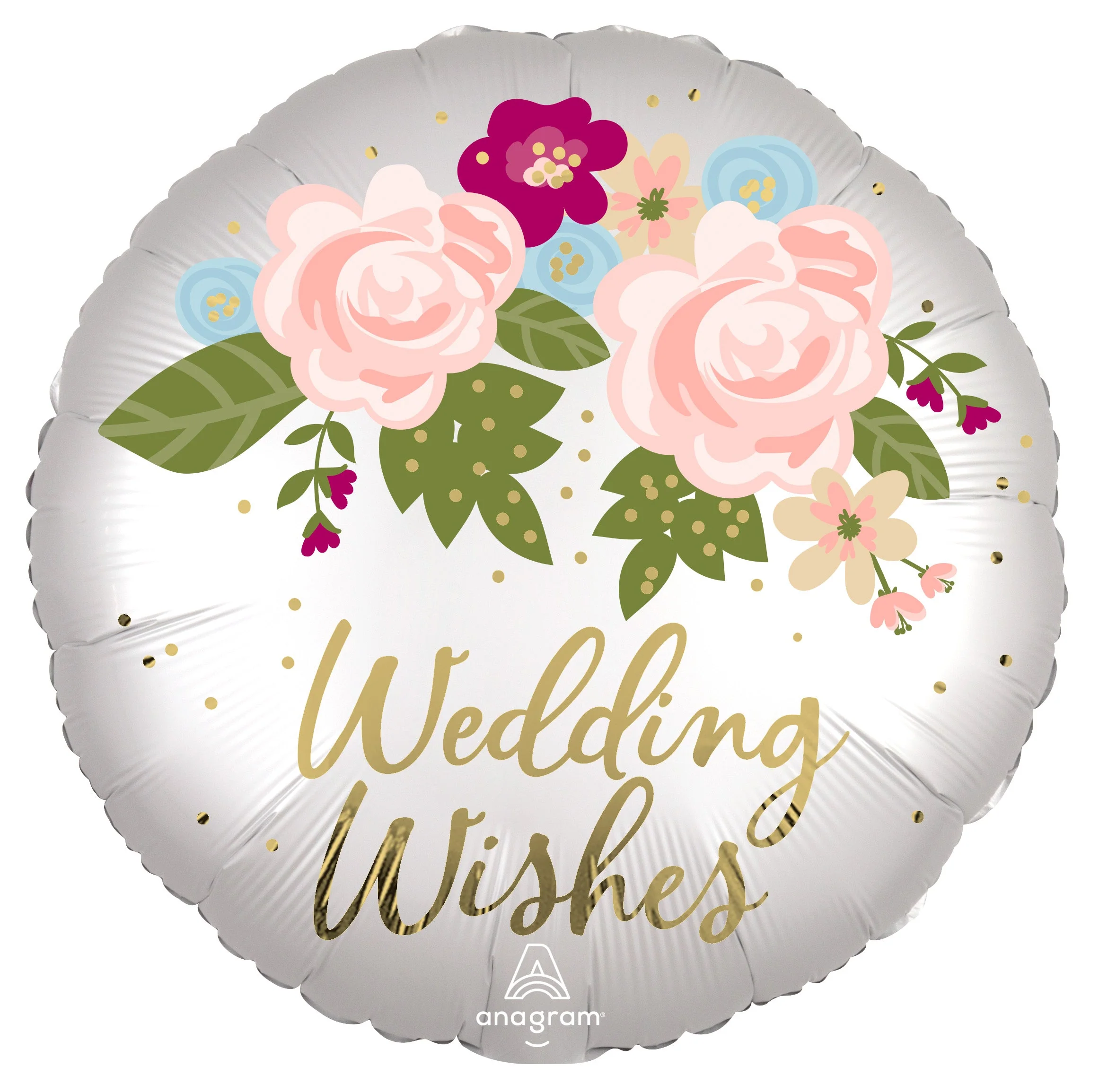 Elevate Your Party with Satin Infused Wedding Wishes Floral Foil Balloon, 18