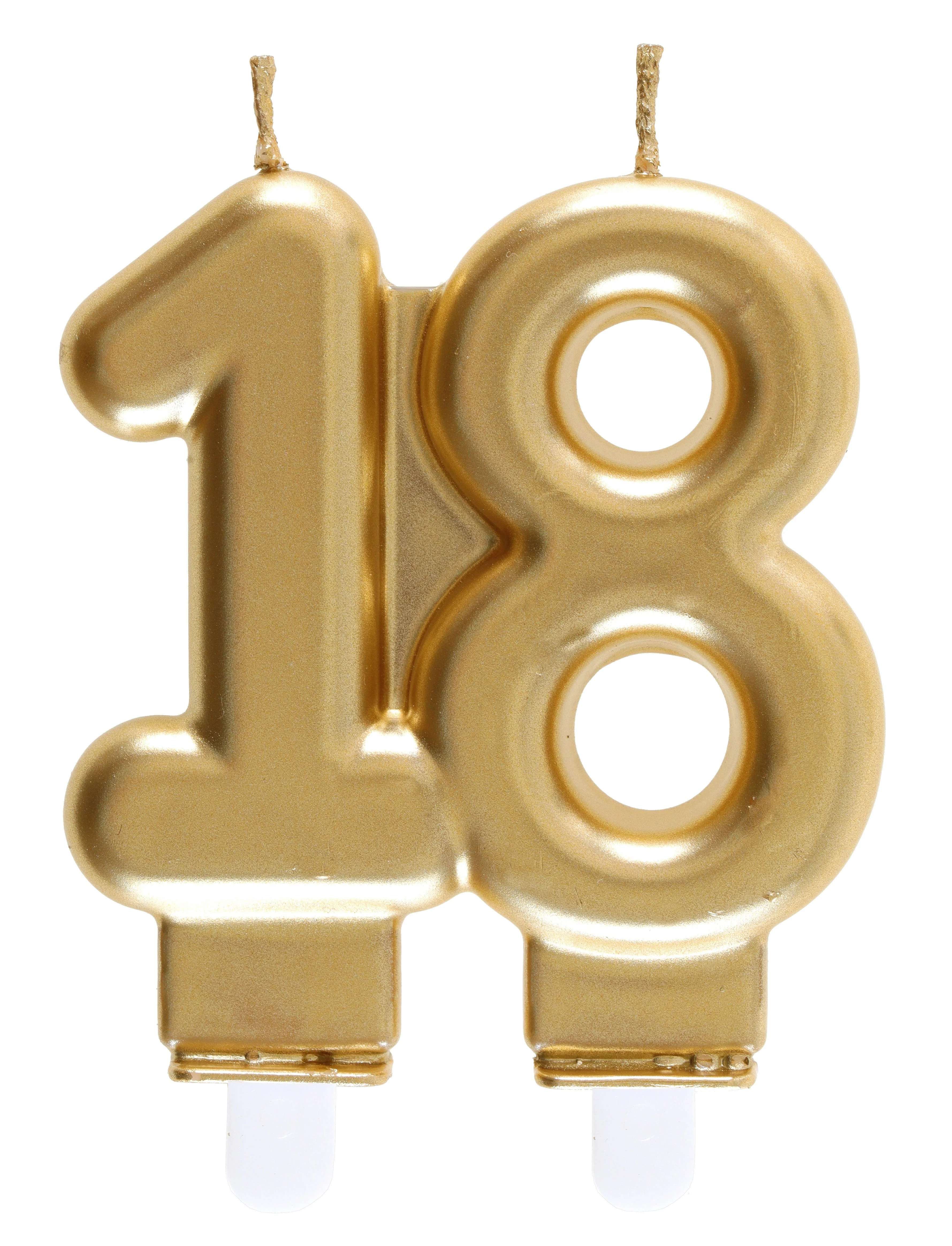 Elegant 18th Birthday Gold Candle - Perfect Trend-Setting Centerpiece for Your Party