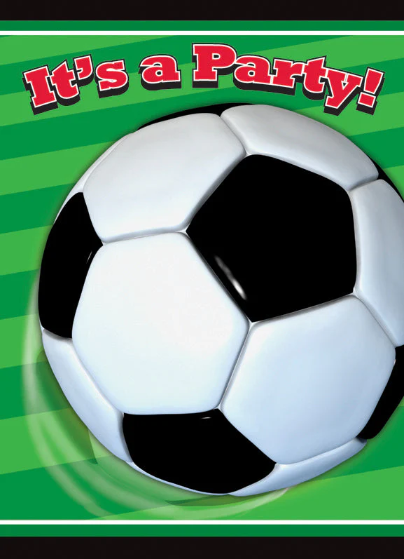 Soccer Blast �C Easy Setup 8-Pack Invitations for Fun-filled Parties, Best Value!
