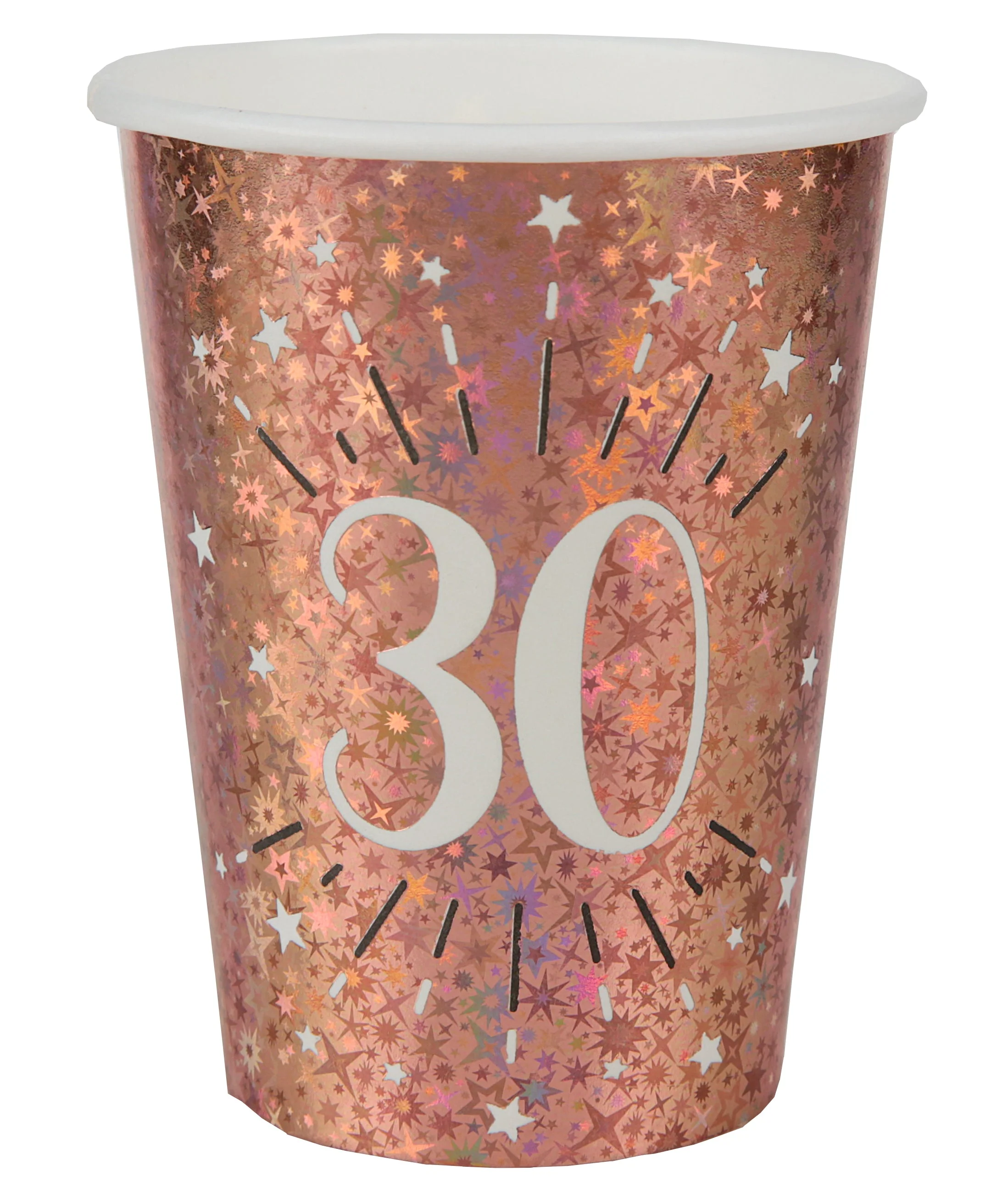 Elegant Rose Gold 30th Birthday Paper Cups - Chic Party Essential for Memorable Celebrations