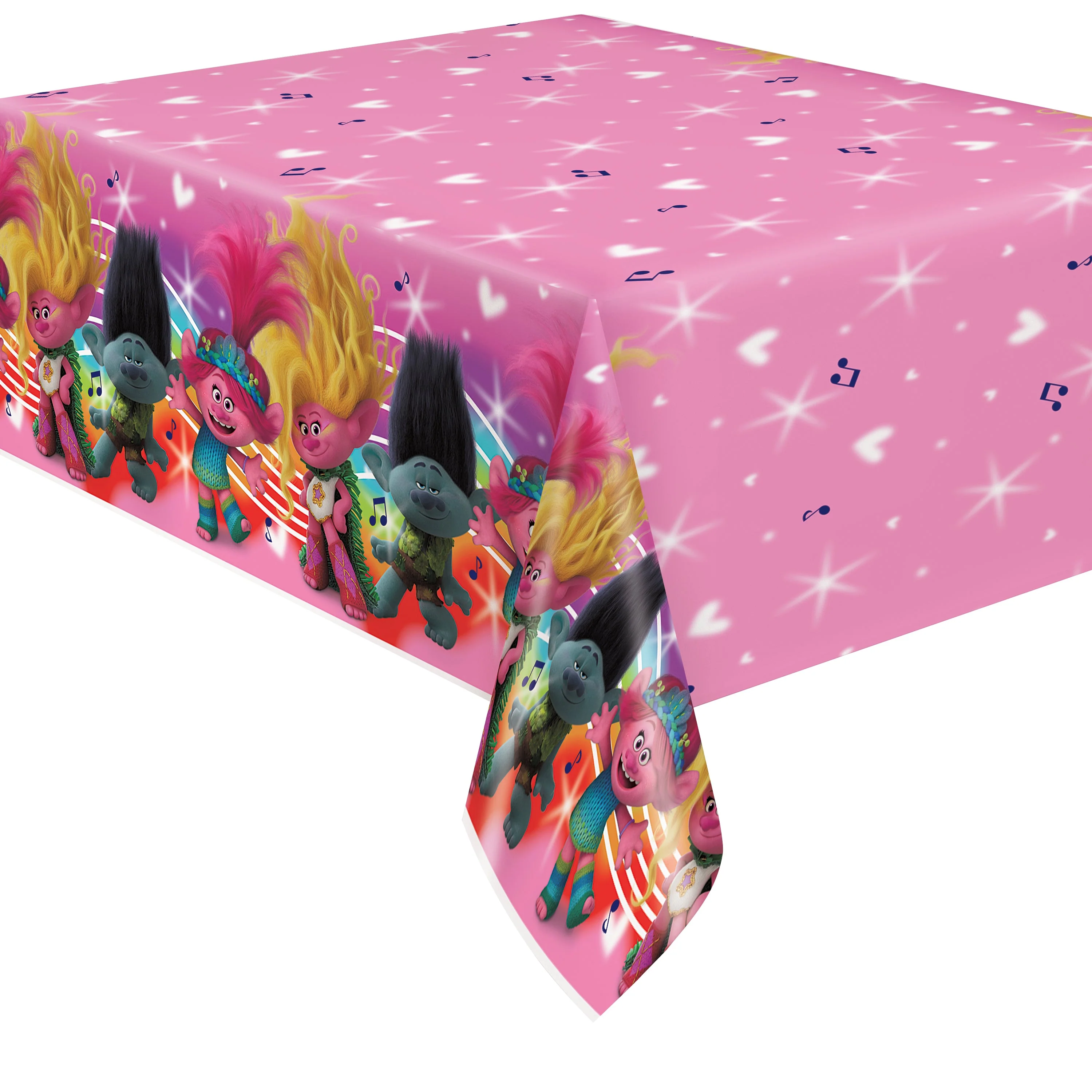 Affordable Trolls Themed Tablecloth - Easy Setup for Birthday Bash Fun
