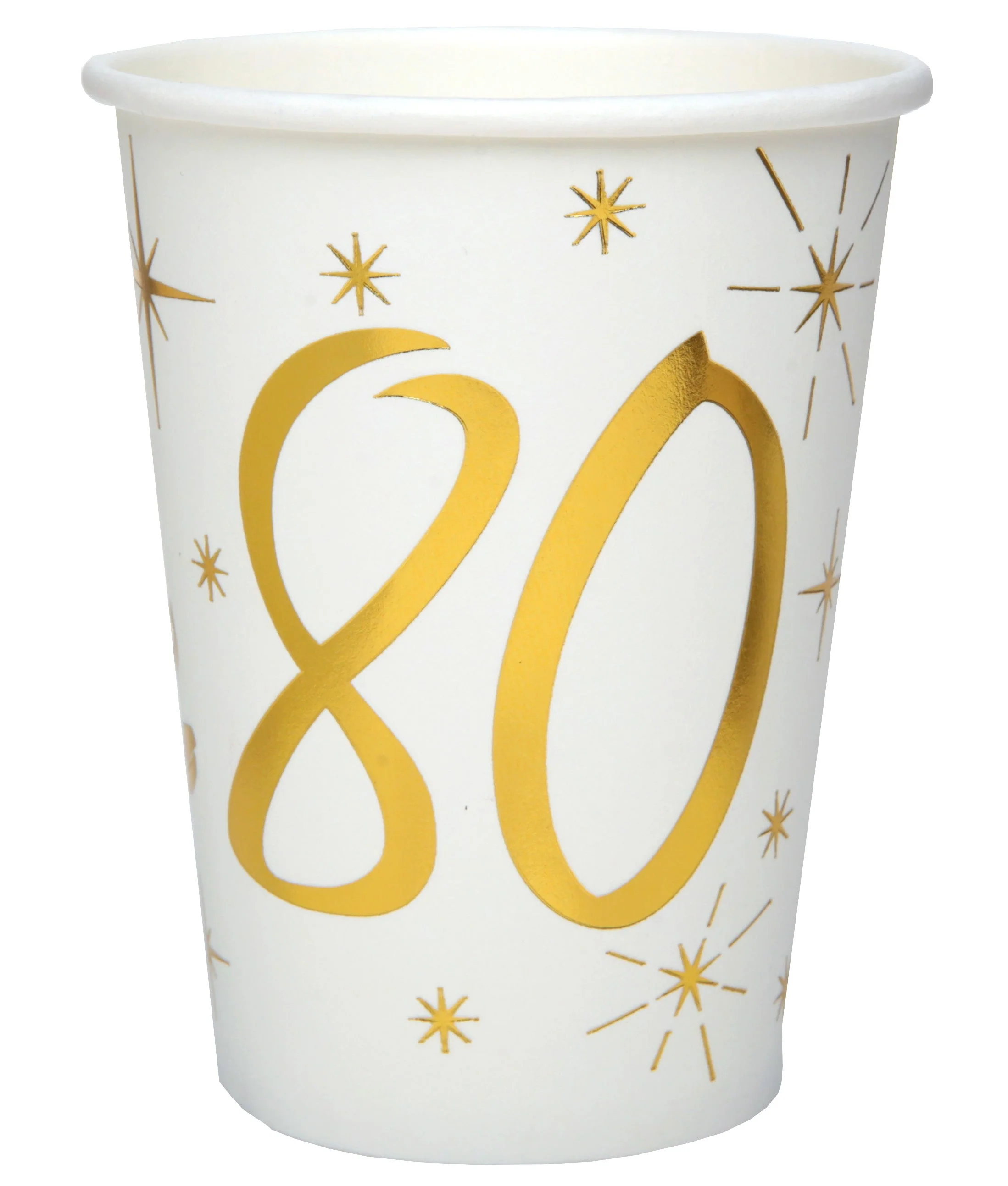 Elevate Your 80th Birthday Bash with Elegant Gold Paper Cups - Party in Style!