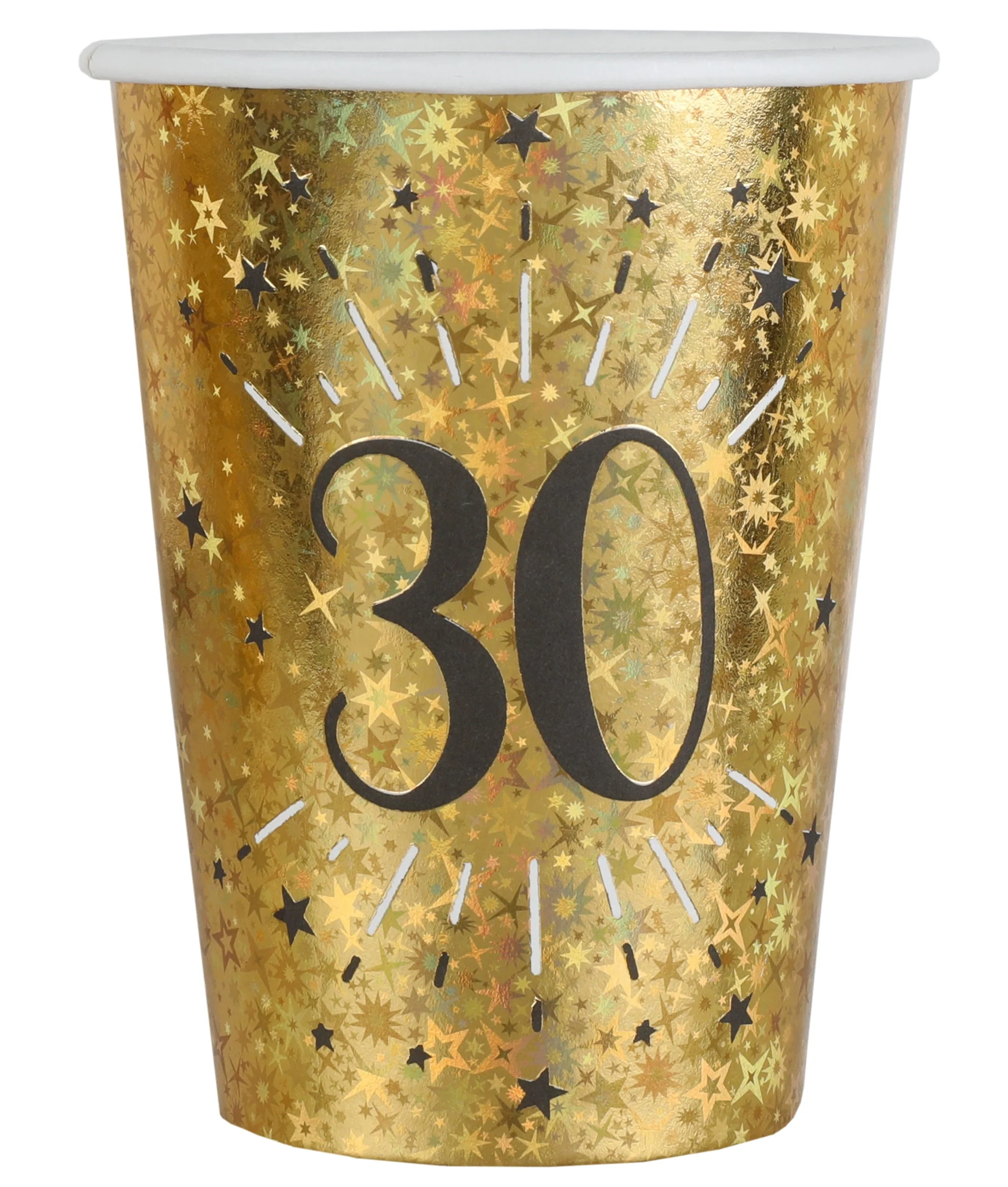 Elegant 30th Birthday Party Paper Cups - Luxurious & Trendy Celebrations