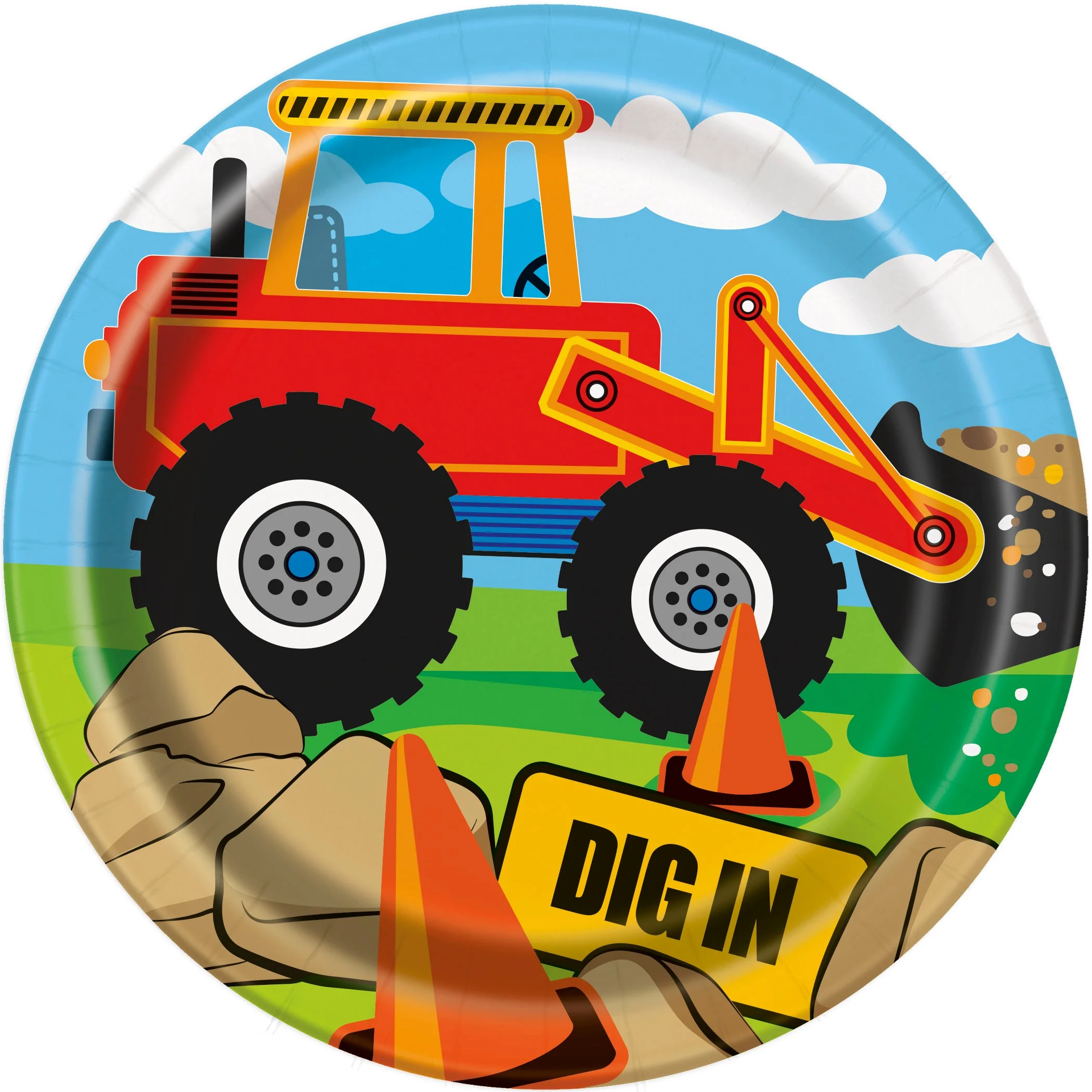 Fun & Easy Construction Dessert Plates - Perfect for Theme Parties, Affordable Pack of 8