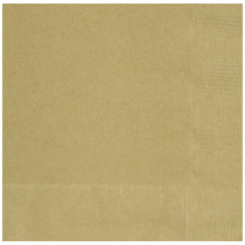 Gold Solid Beverage Napkins, 50ct - Perfect for Adding a Luxurious Touch to Large Celebrations!
