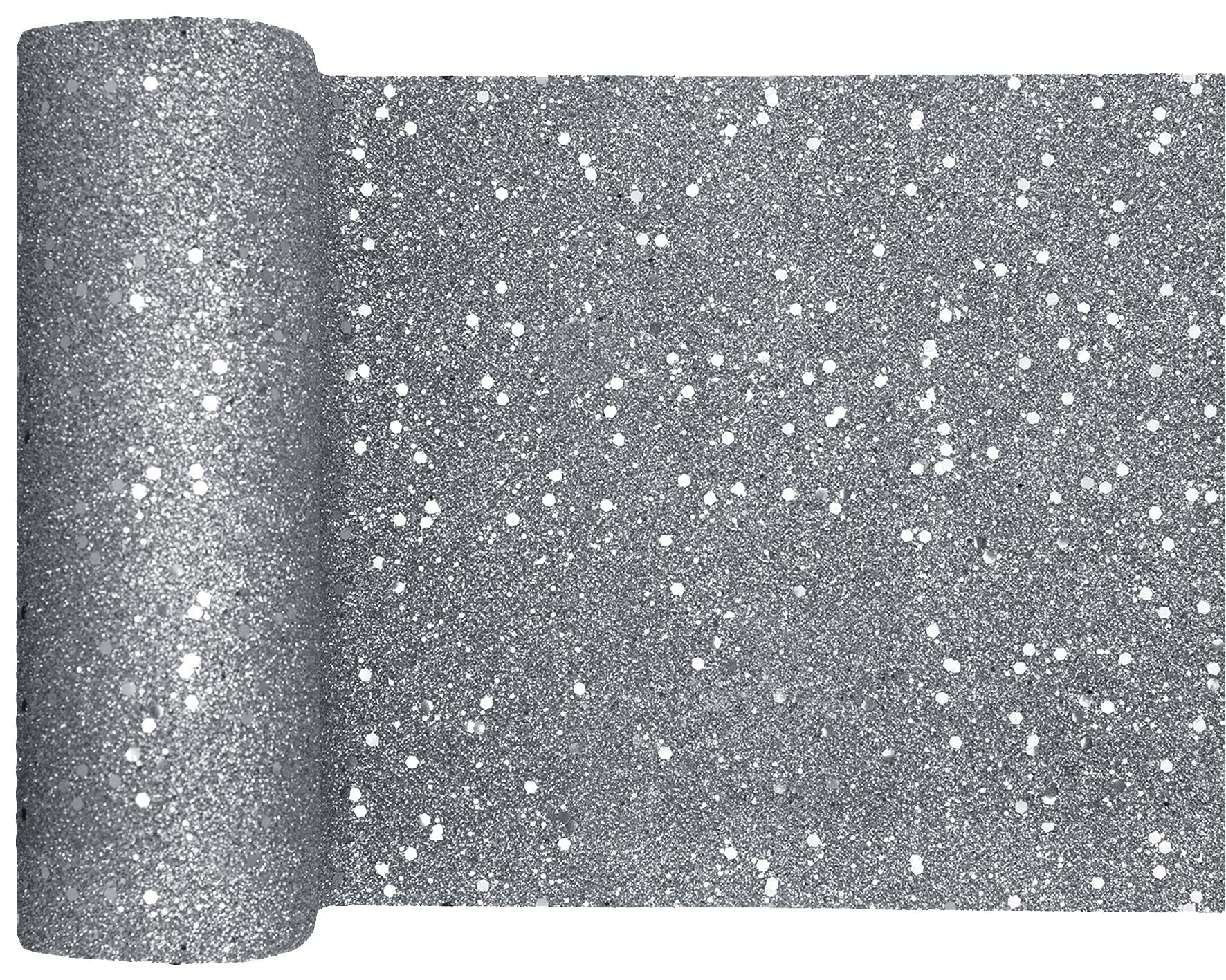Elegant Sparkling Silver Glitter Table Runner: Trendy Party Enhancement for Birthday Events