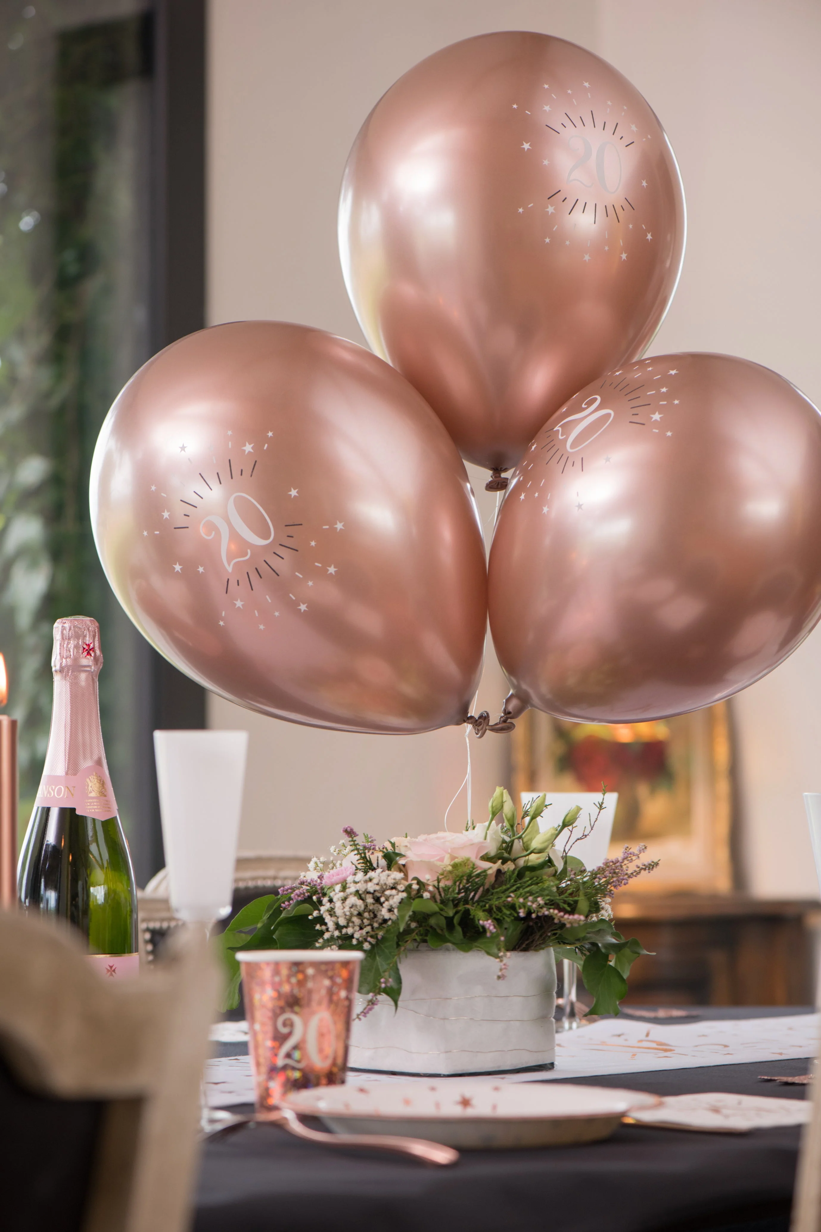 70th Birthday Durable Pink Gold Latex Balloons - Celebrate Naturally!