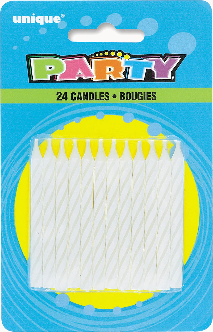 Solid White Birthday Candles - Affordable, Coordinated Party Essentials