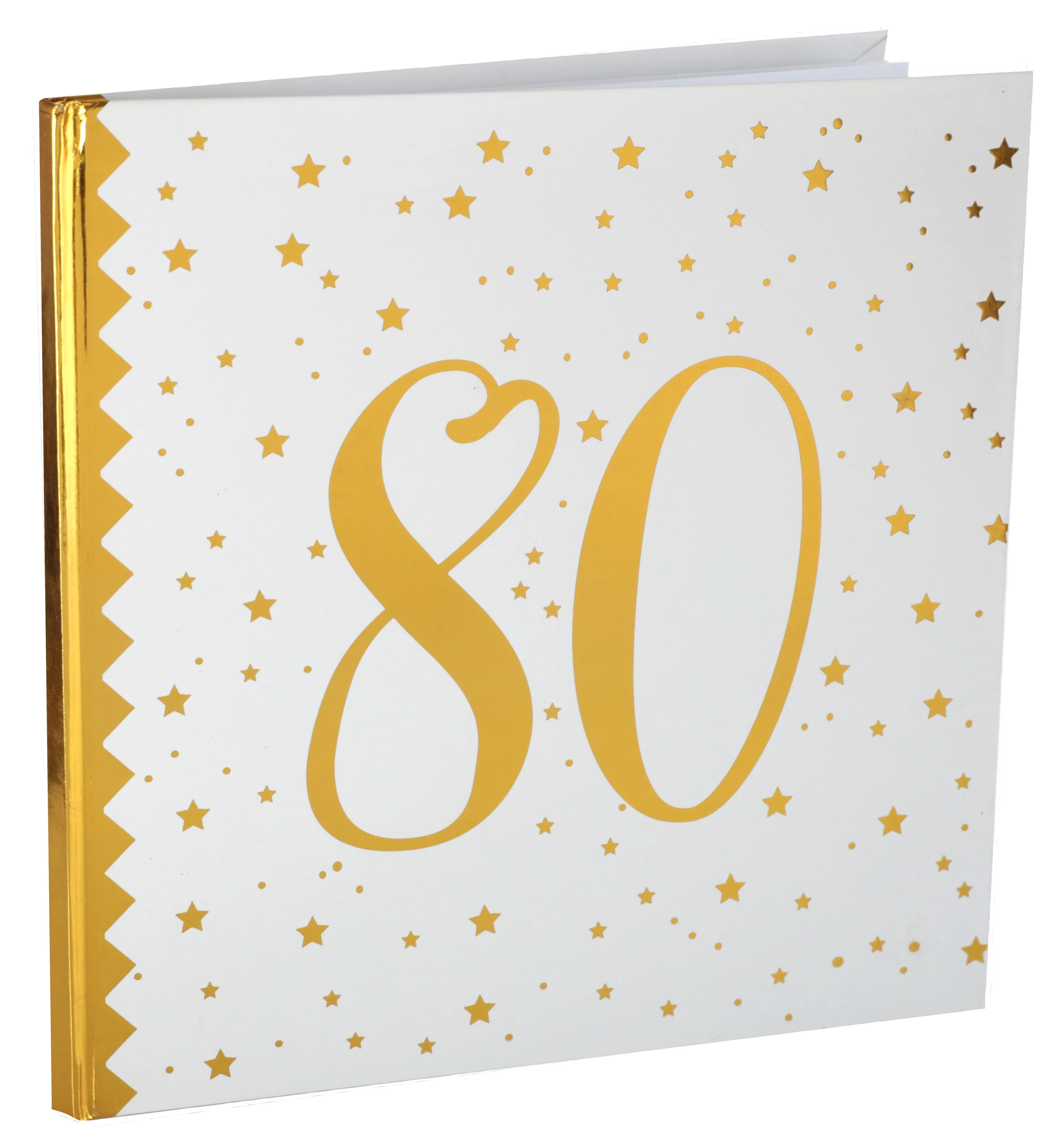 Chic 80th Birthday Metallic Gold Guestbook - Elegant Keepsake for Unforgettable Moments