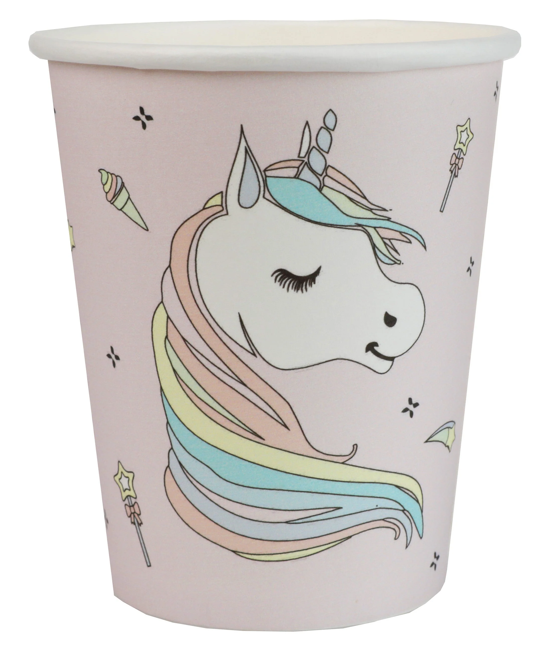 Unicorn Party Perfection - Chic Pink Paper Cups for Trendy Celebrations