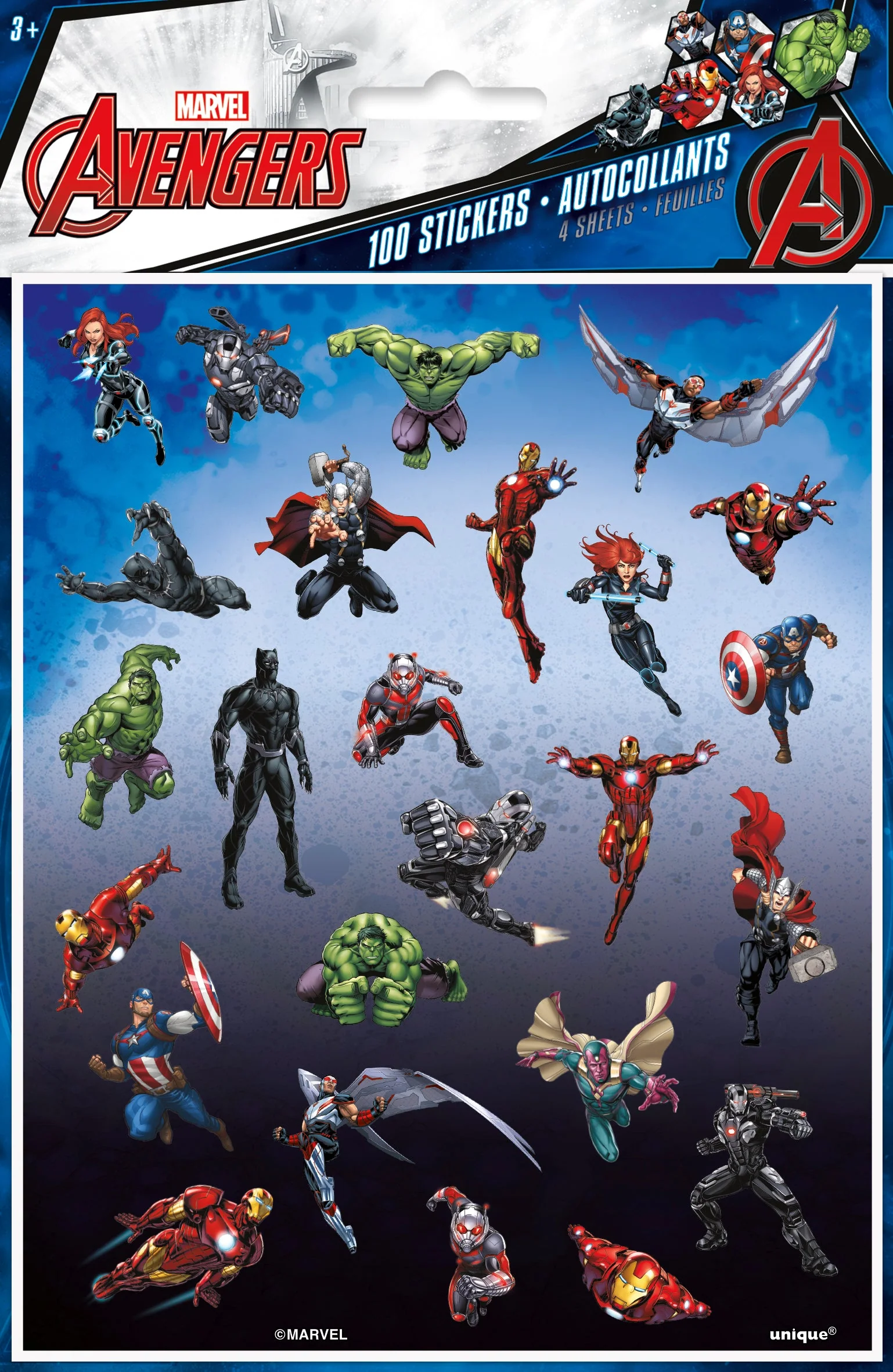 Heroic Ensemble: 100 Action-Packed Avengers Stickers for Superhero Fans!
