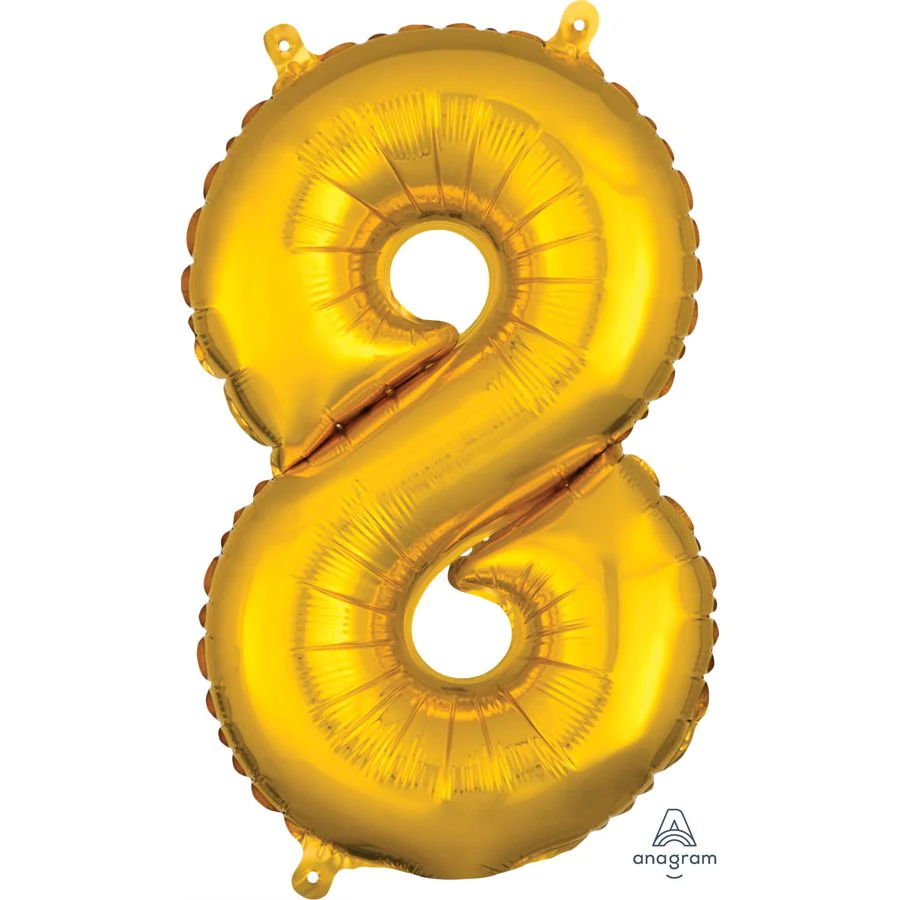 Chiffre Foil Balloon - Gold, 16 Inch, Perfect for Party Decoration, Superior Float Time