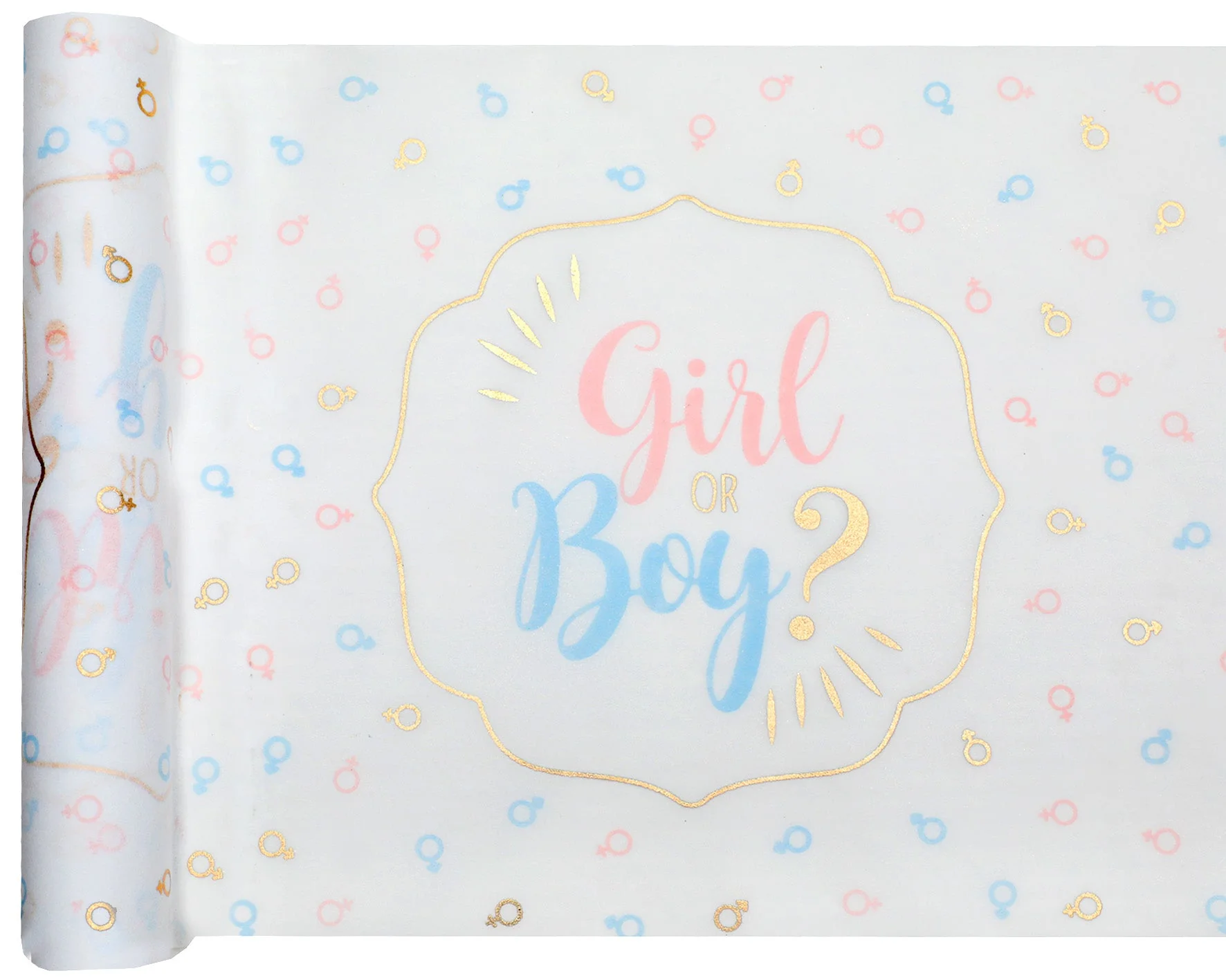 Elegant Gender Reveal Table Runner - Stylish Party Decor for Memorable Celebrations