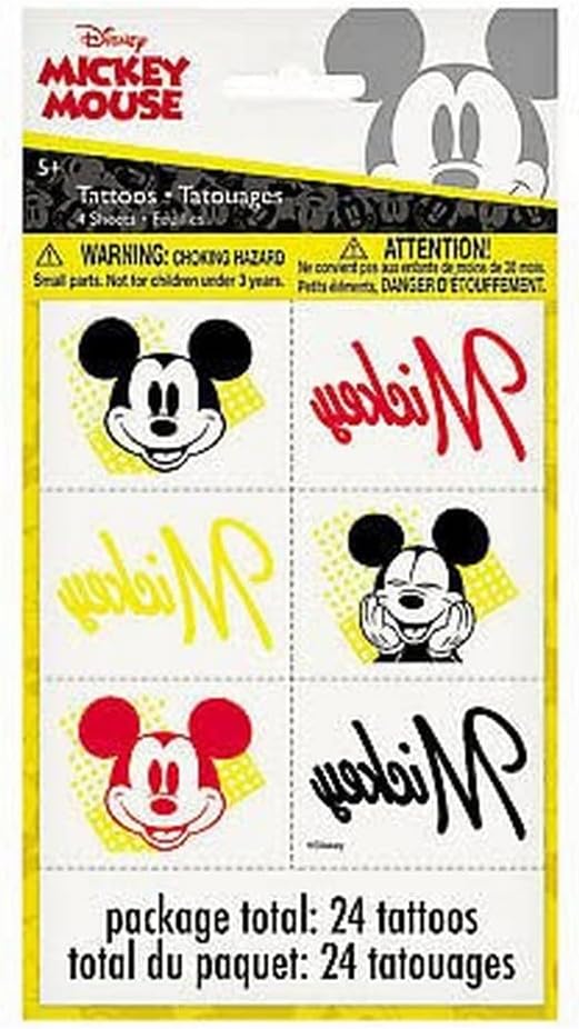 Mickey Mouse Magic: 24 Temporary Tattoos for an Unforgettable Party!