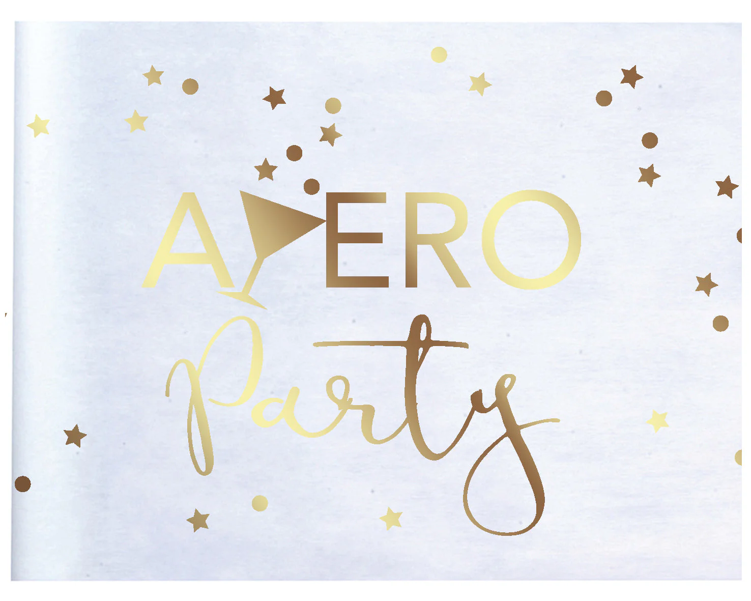 Stunning Apero-Themed White Metallic Table Runner - Elevate Your Birthday Party Decor!