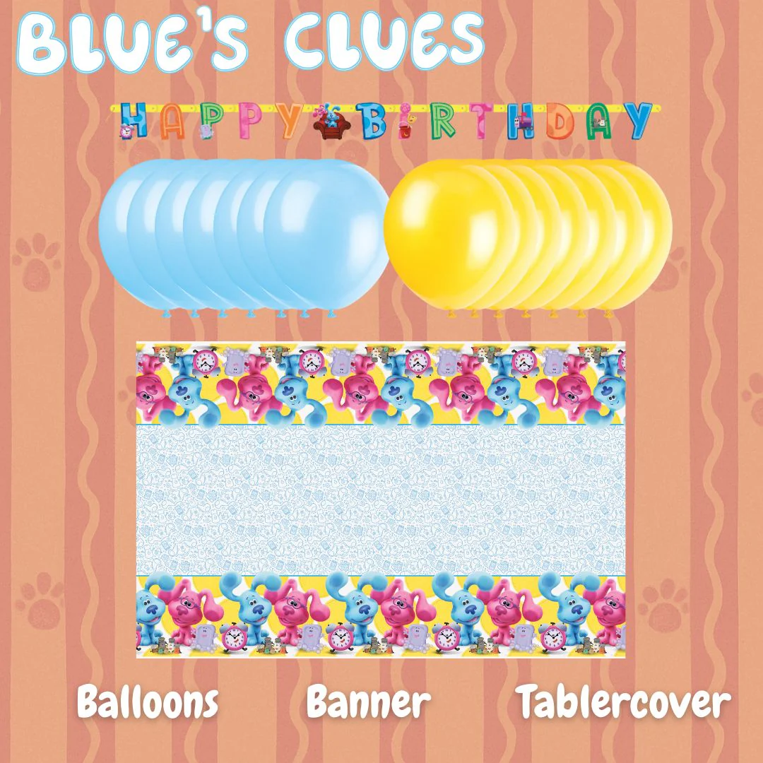 Blue's Clues Party Bundle - Tablecloth & Banner - Ultimate Joy!