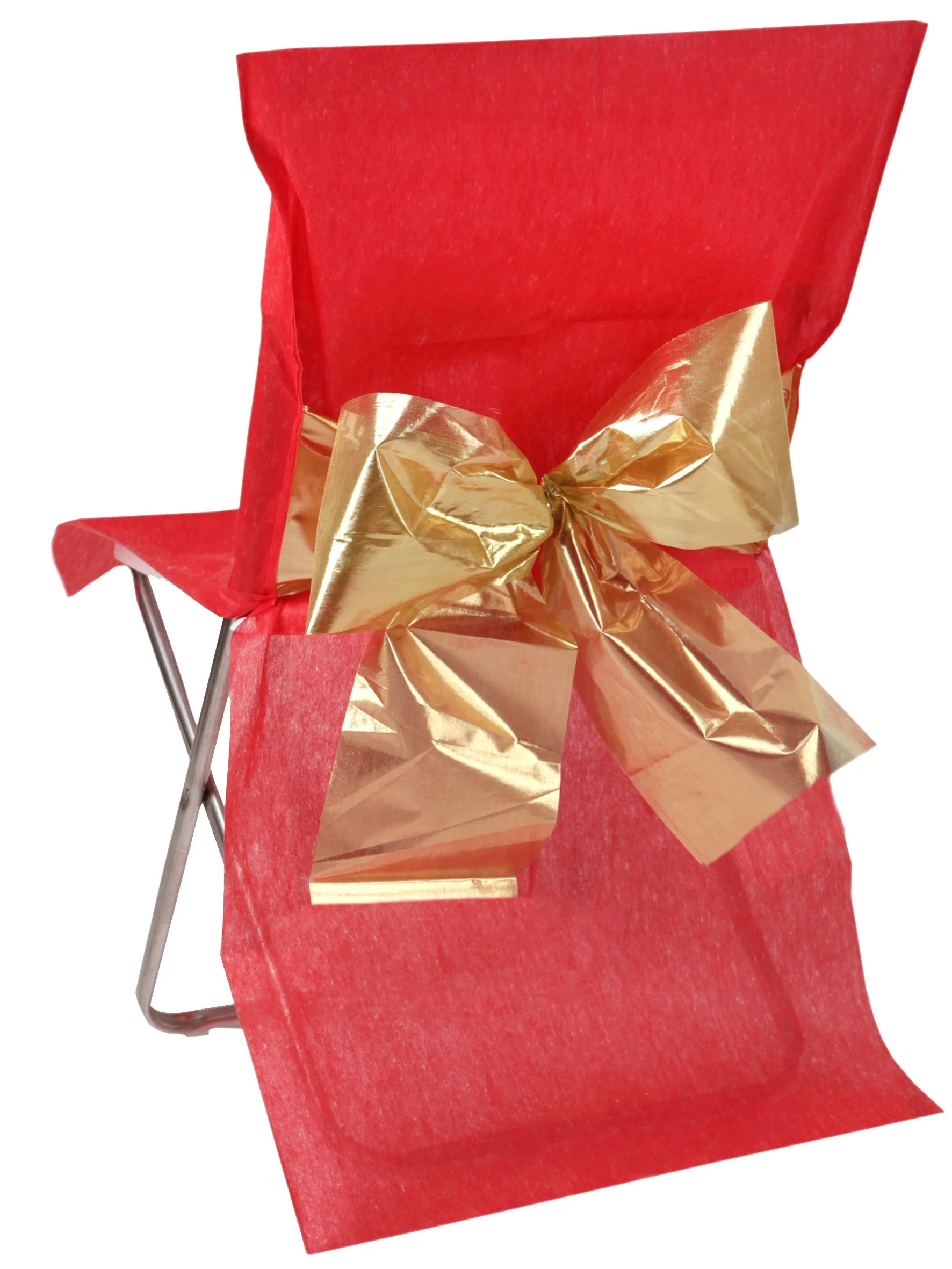 Elegant Red Metallic Chair Cover - Perfect For Birthday Parties, Trendsetting & Stylish
