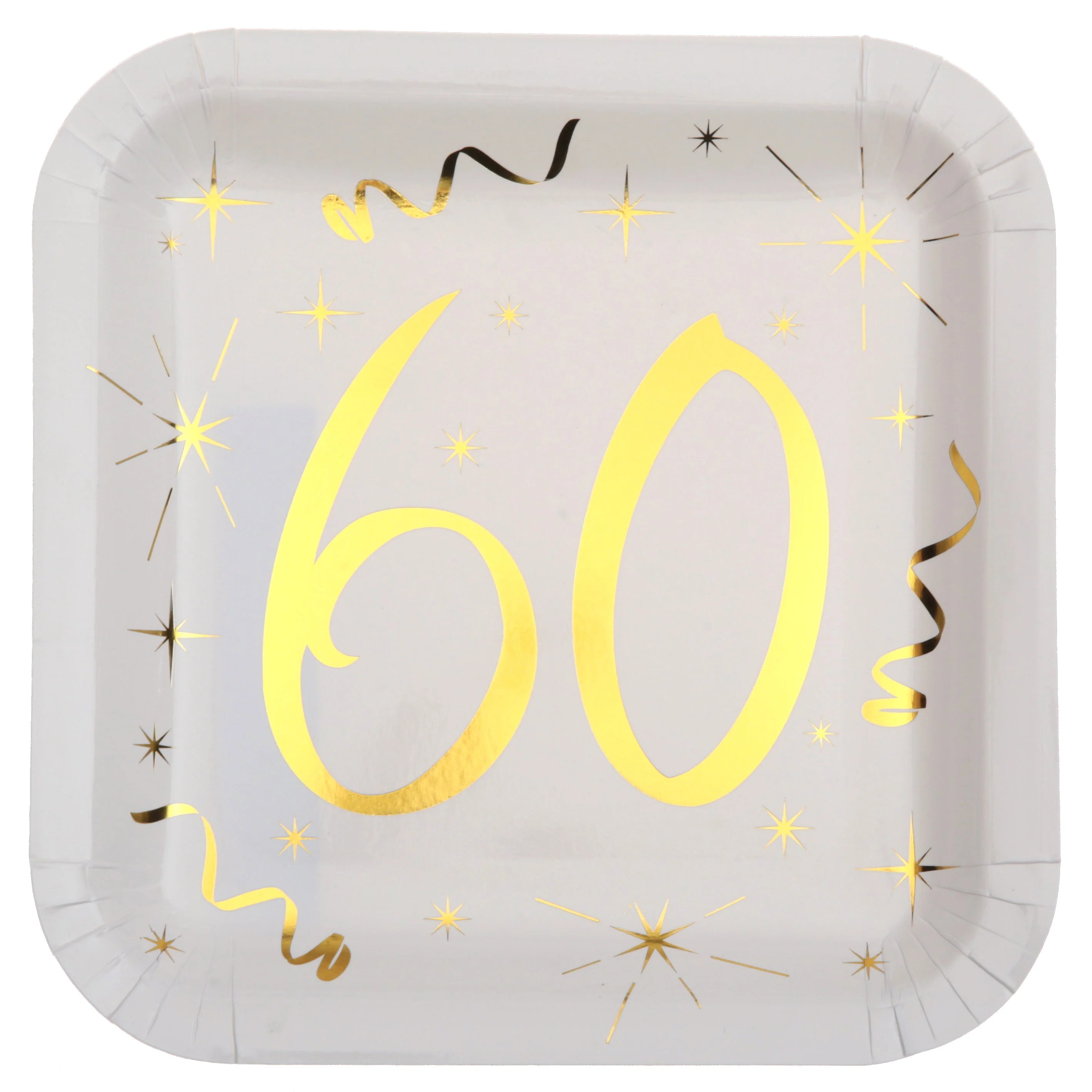Elegant Gold Dinner Plates for 60th Birthday Party - Stylish & Trend-Setting Decor