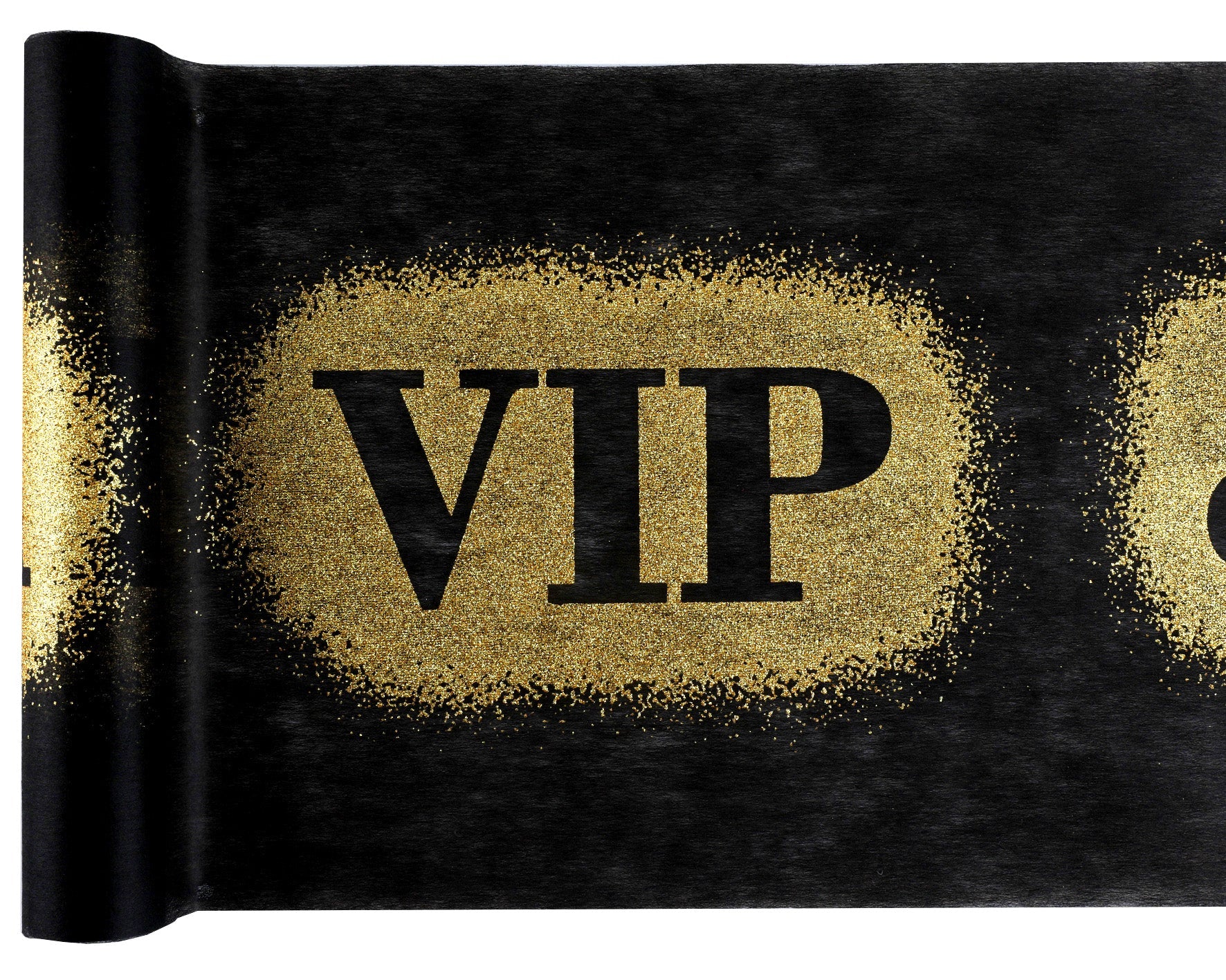 VIP Black Glitter Table Runner - Party-Worthy Elegance for Unforgettable Birthdays