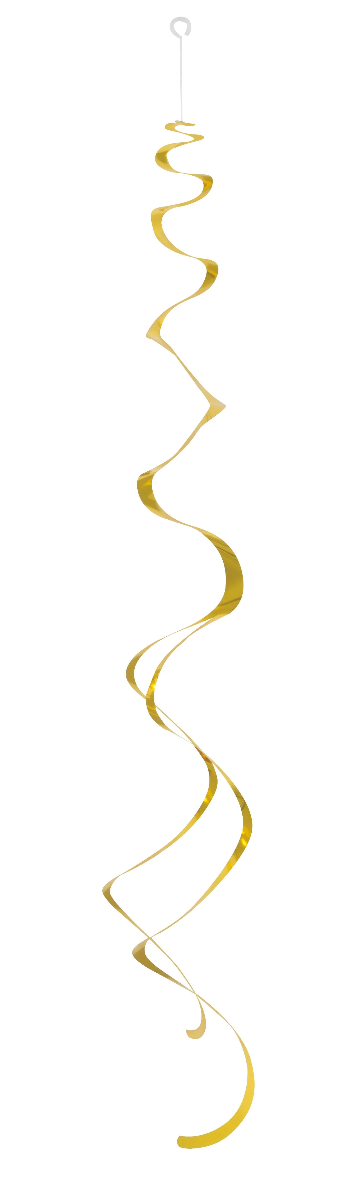 Gold Solid Hanging Swirl Decorations - Perfect Party Theme, Affordable Fun!