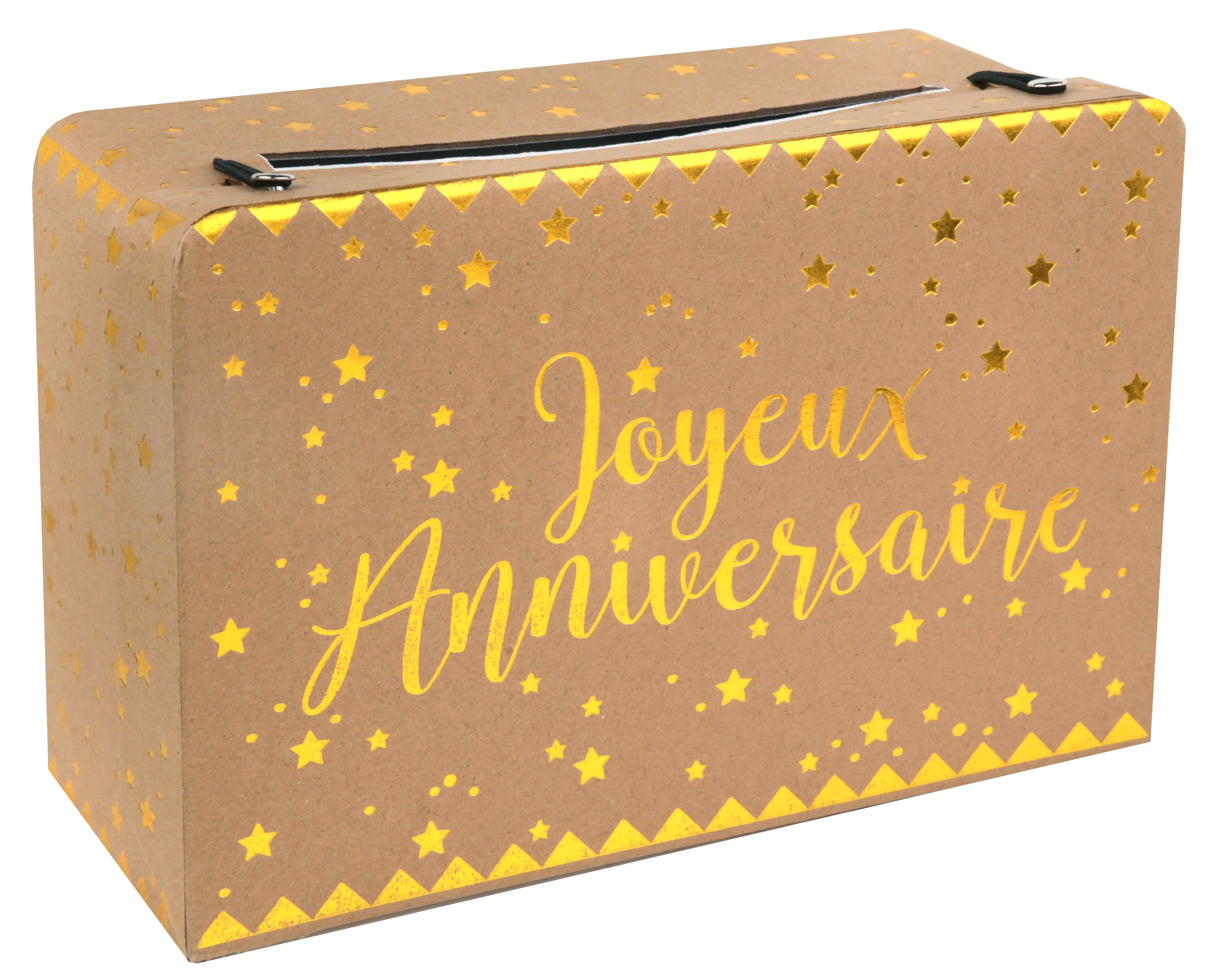 Chic Birthday Metallic Kraft Piggy Bank - Elegant Party Decor That Sets Trends