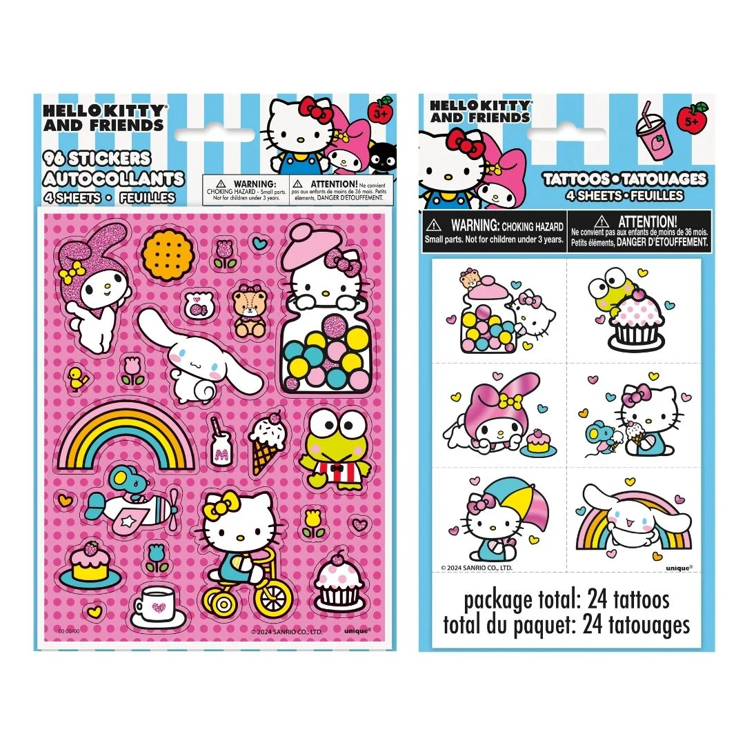 Hello Kitty Party Bundle: Tattoos & Stickers - Ultimate Fun Awaits!