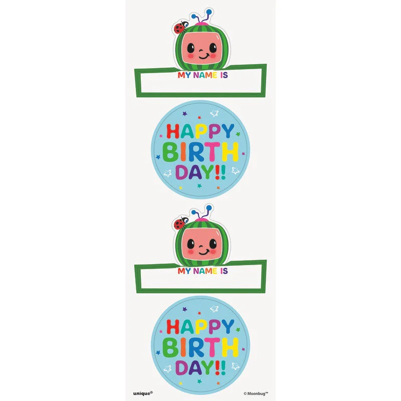 CocoMelon Birthday Stickers - Easy Setup, Pocket-friendly Themed Party Supplie