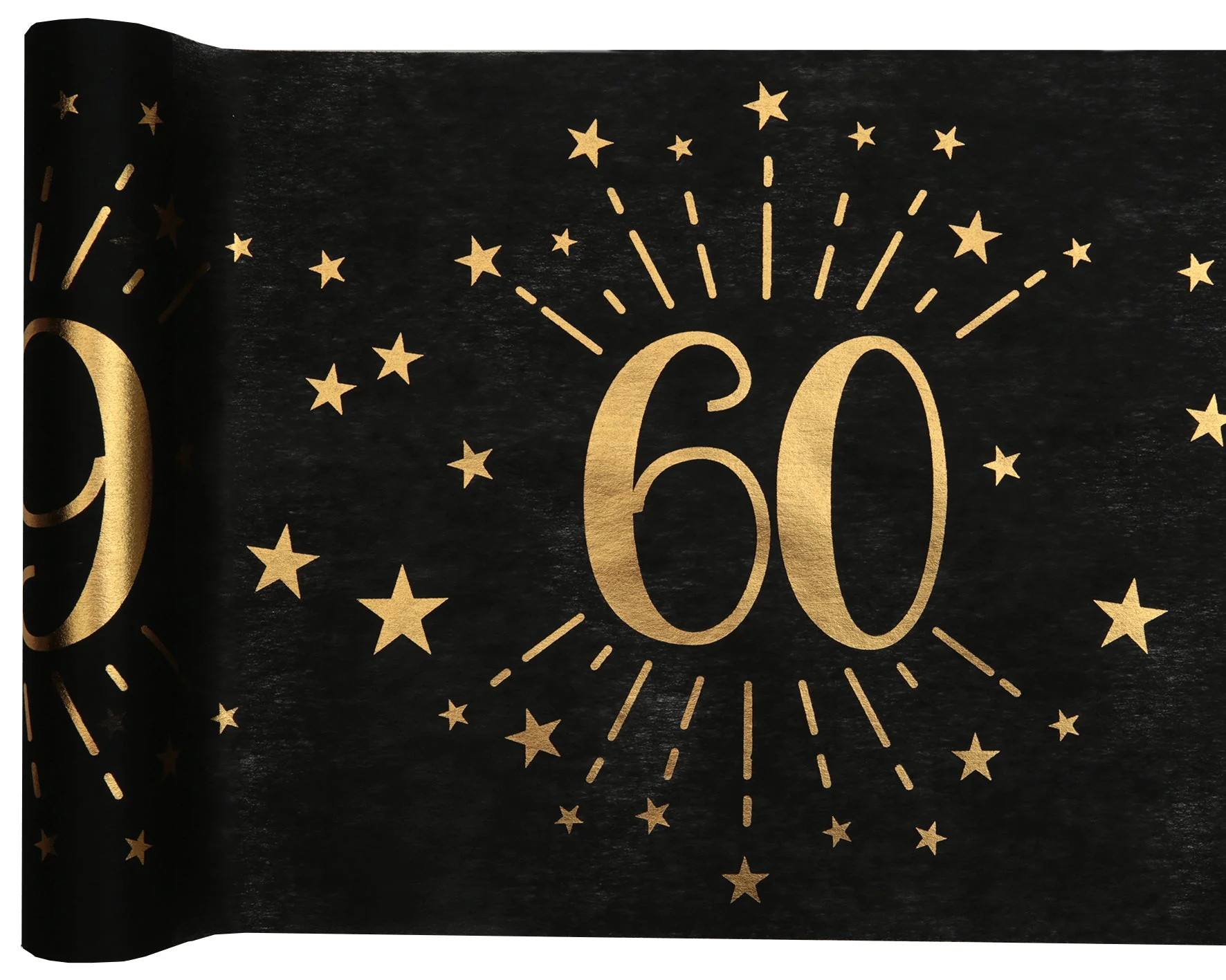 Grand 60th Birthday Gold Table Runner - Elegant Party Supplies for Unforgettable Celebrations