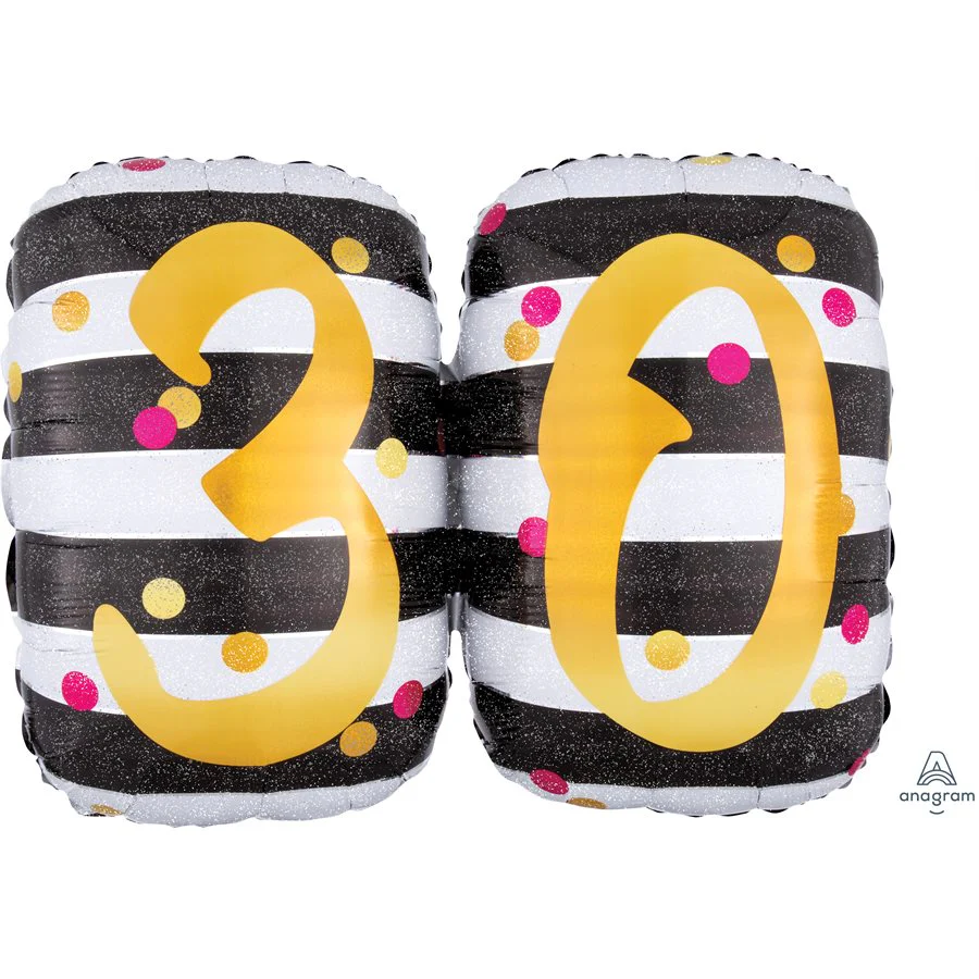 Stunning 30th Birthday Foil Balloon �C Unisex Party D��cor with Superior Float Time