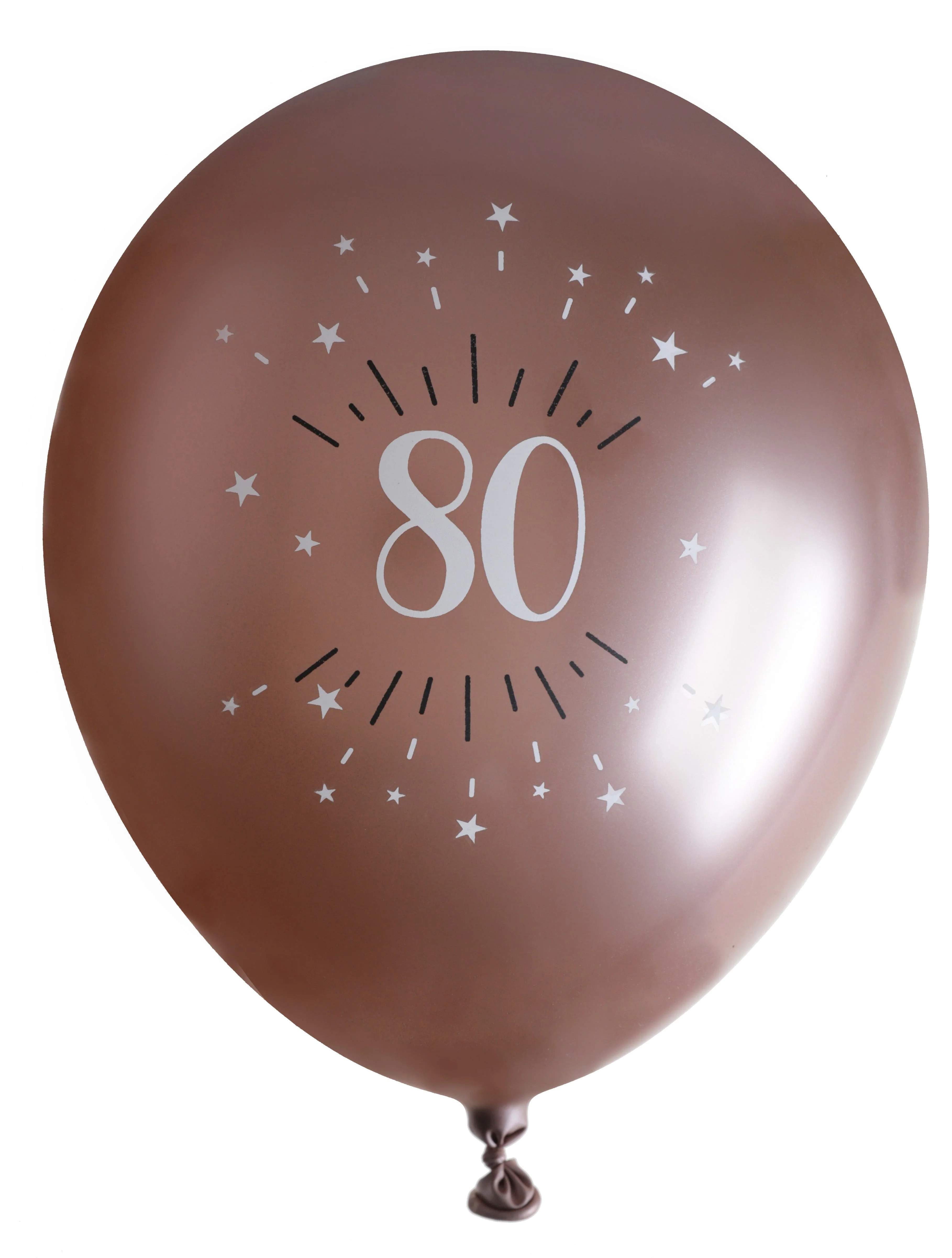 80th Birthday Celebration Latex Balloons in Pink Gold - Durable and Biodegradable