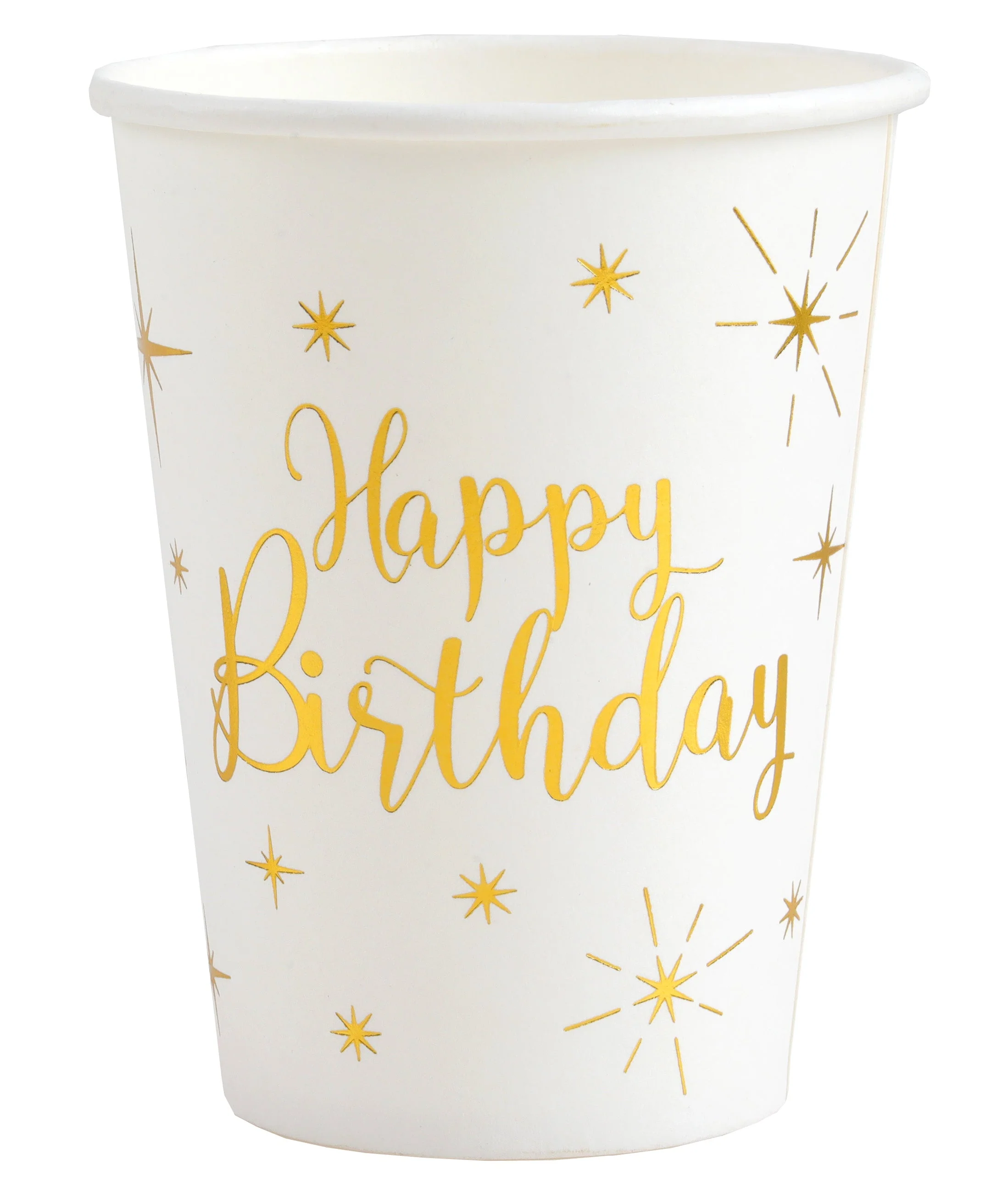 Stunning Gold Paper Cups - Transform Your Birthday Bash into a Unique Trend-Setting Affair