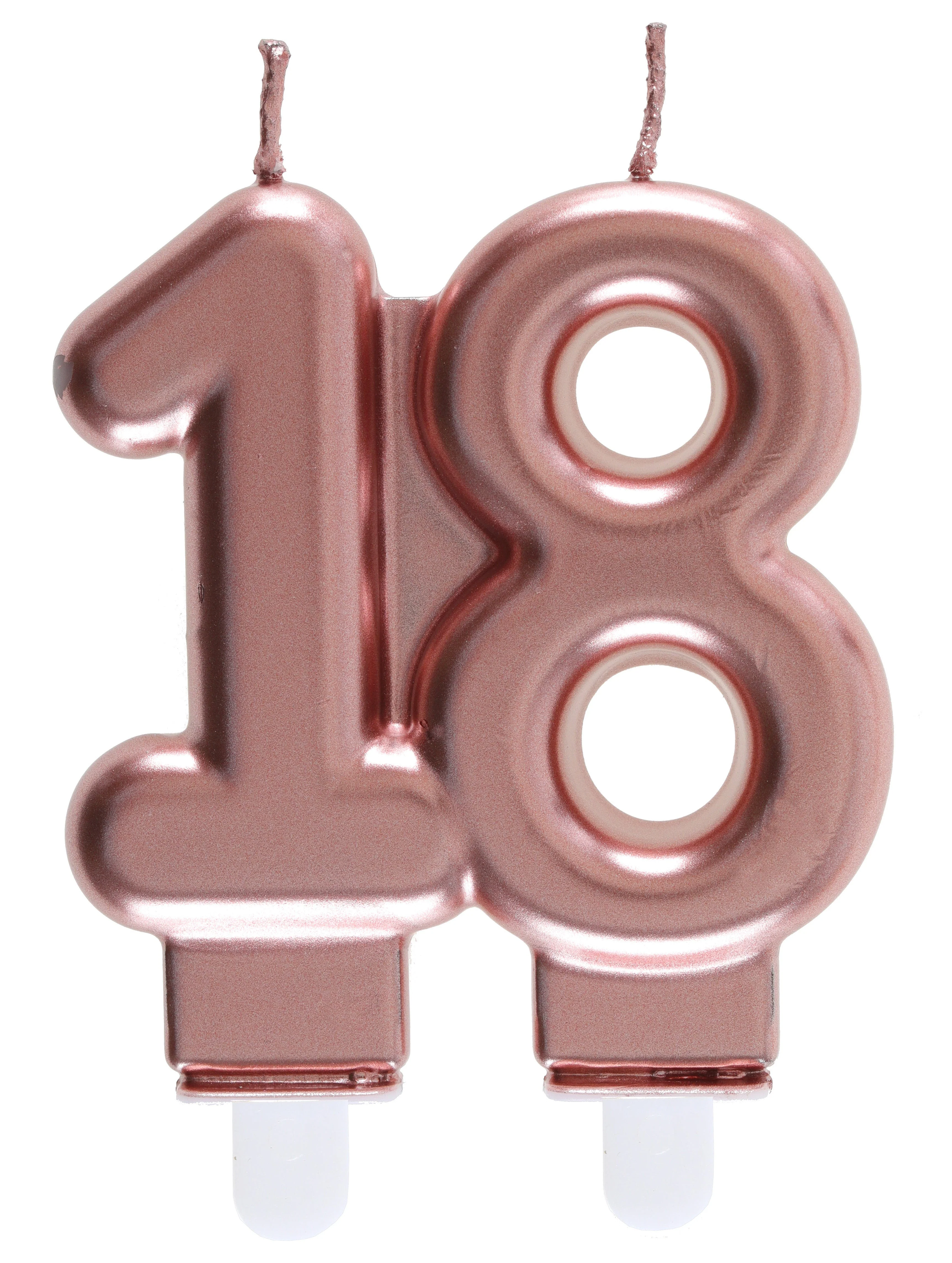 Enchanting Rose Gold 18th Birthday Candle - Trendsetter Party Decor with Elegant Charm